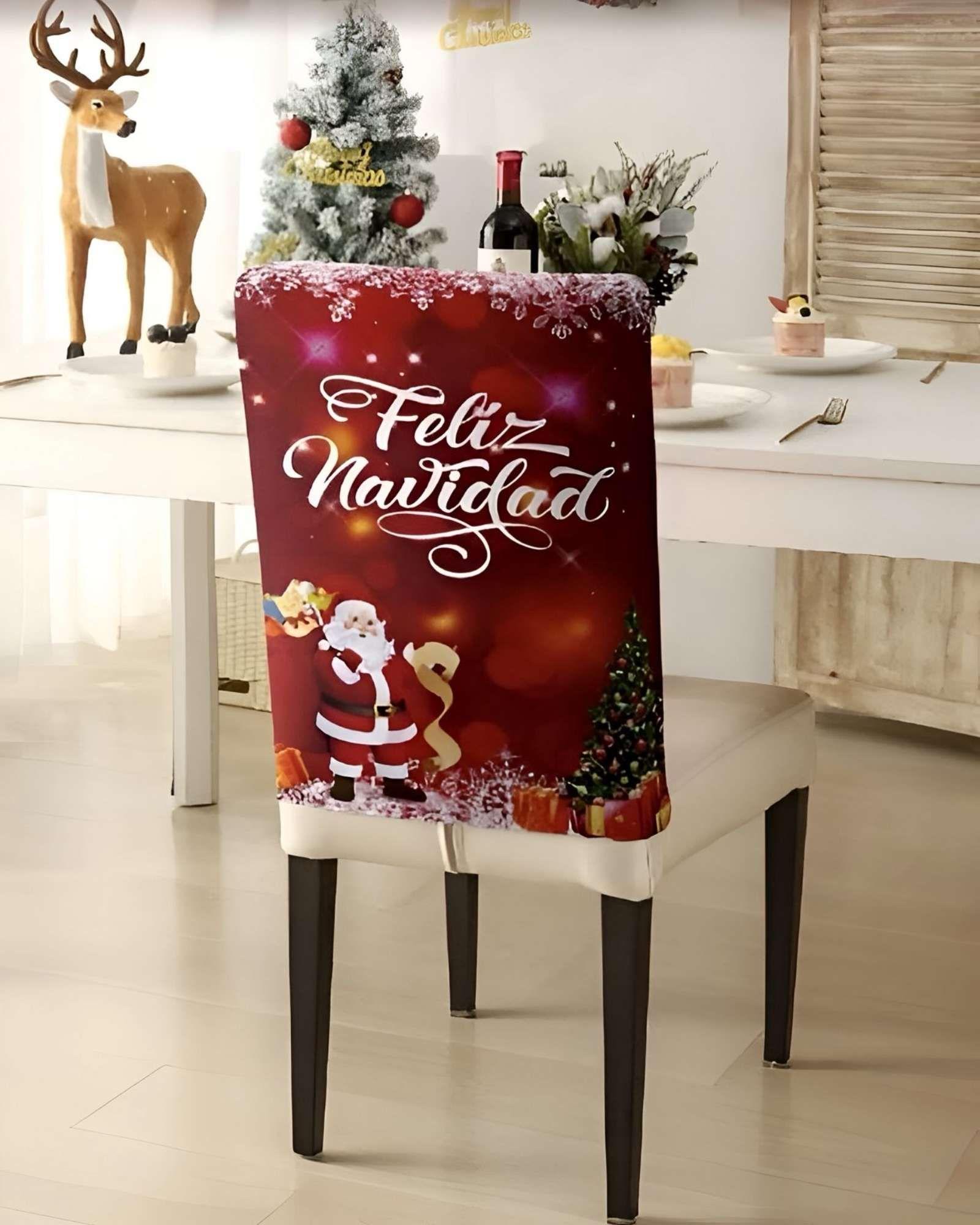 SET DE 6 FUNDAS DE RESPALDO DE SILLAS DE NAVIDAD N17-3