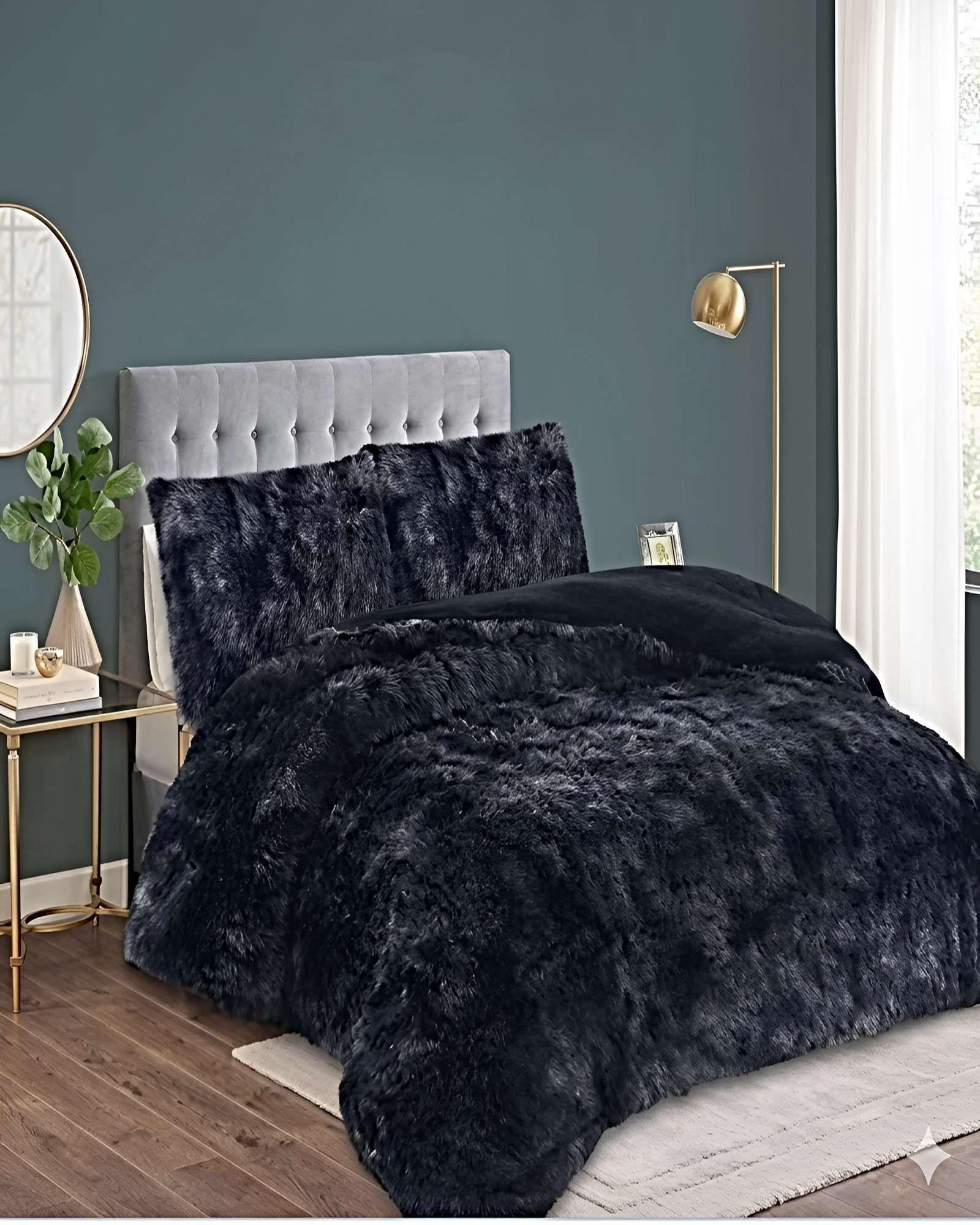 COBERTOR DE INVIERNO PELUDO 2 PLAZAS 230X250CM NEGRO-3