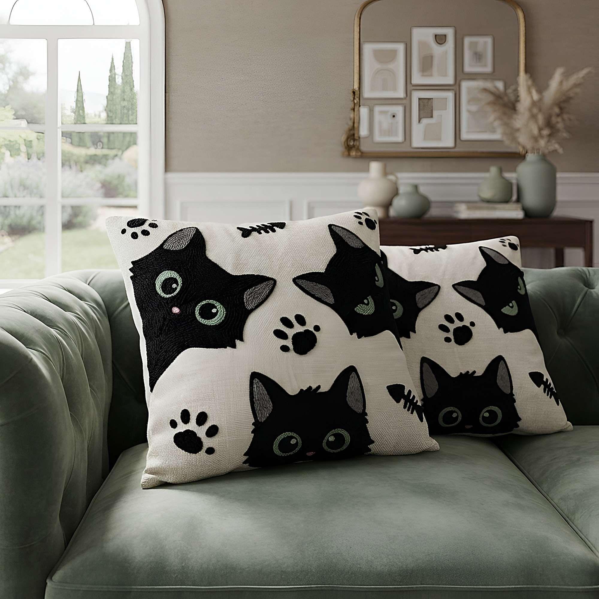 PACK DE 2 FUNDAS DE COJIN BORDADA SIN BORLAS 45X45 CM F8-0