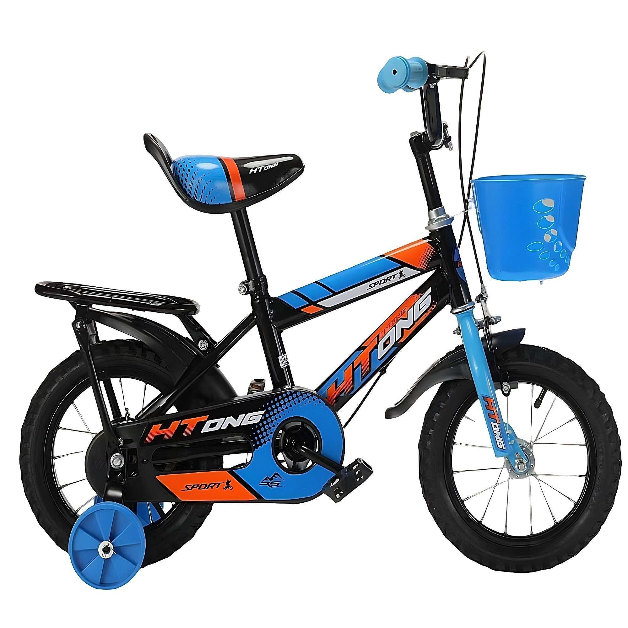 BICICLETA PARA NIÑOS ARO 12 CON RUEDITAS COLOR AZUL CELESTE-3