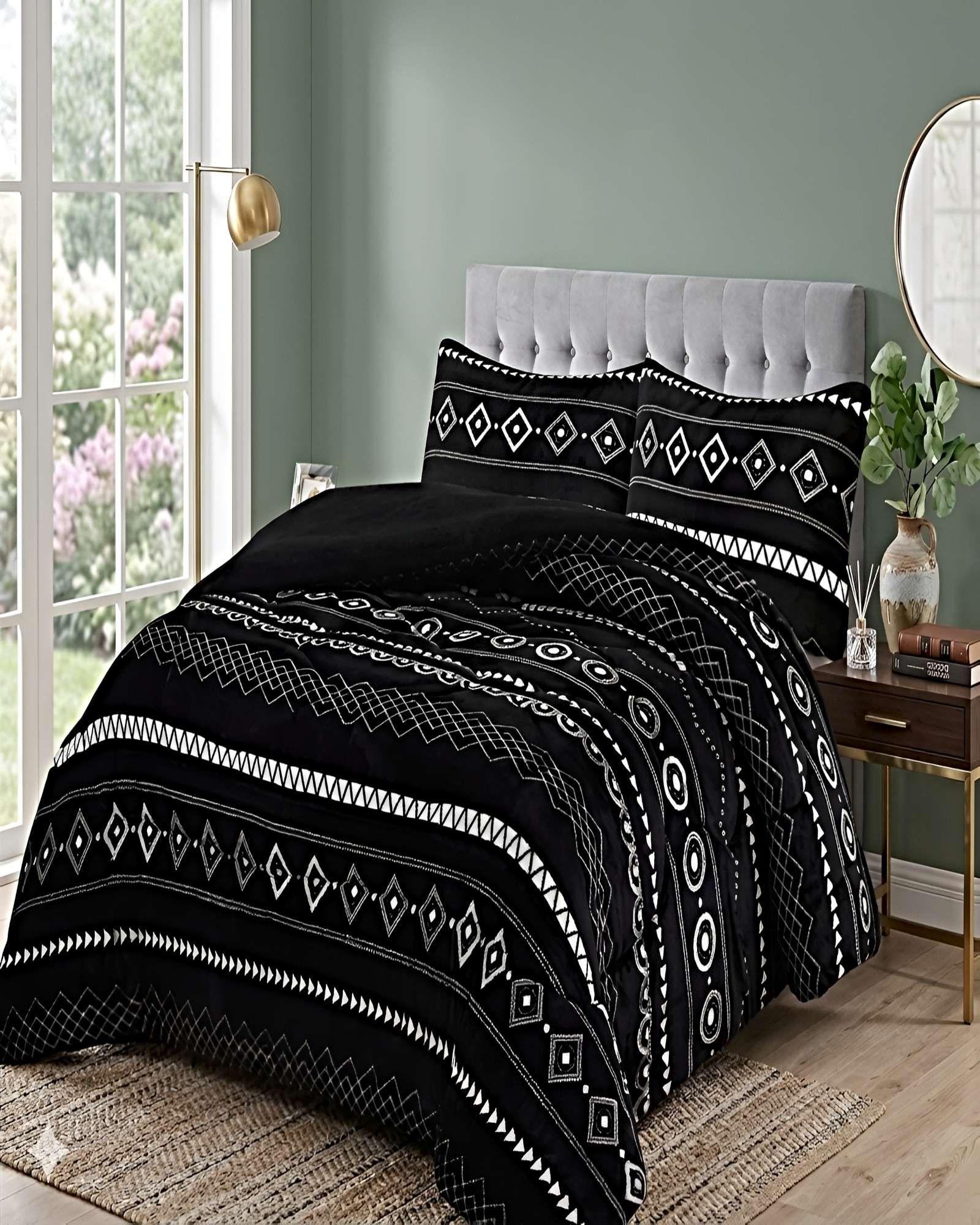 COBERTOR DE INVIERNO PLUSH 1.5 PLAZA 180X200CM NEGRO 3-2