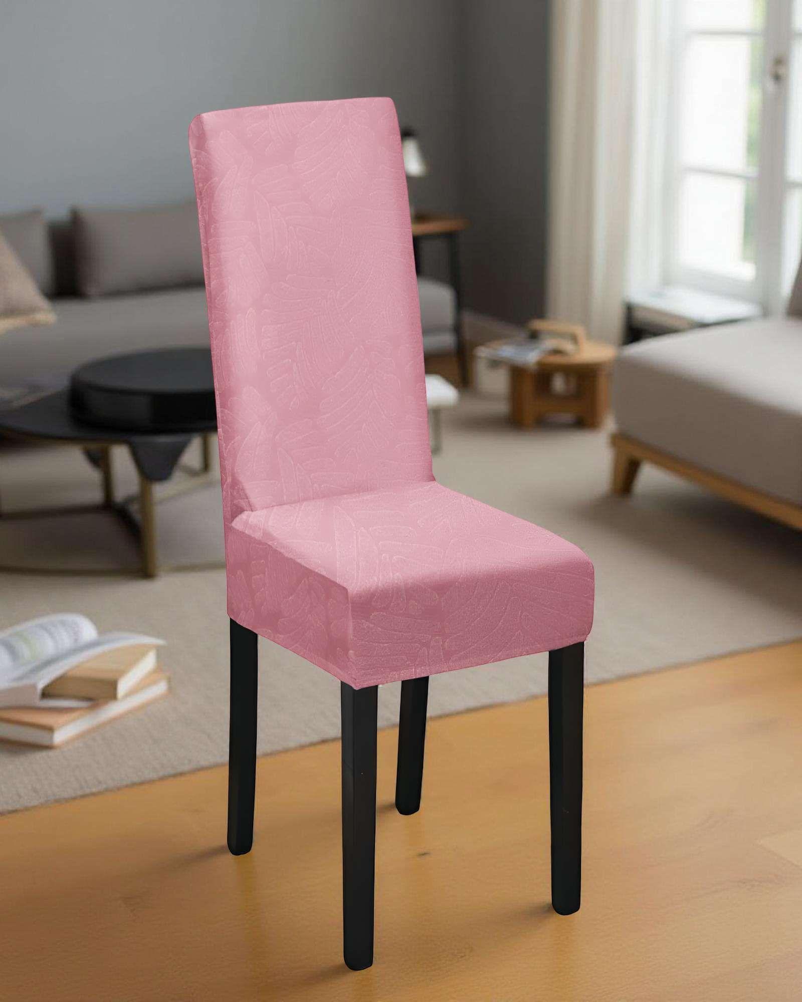 PACK DE 6 FUNDAS PARA SILLA CON DISEÑO TEXTURIZADO COLOR ROSADO-2