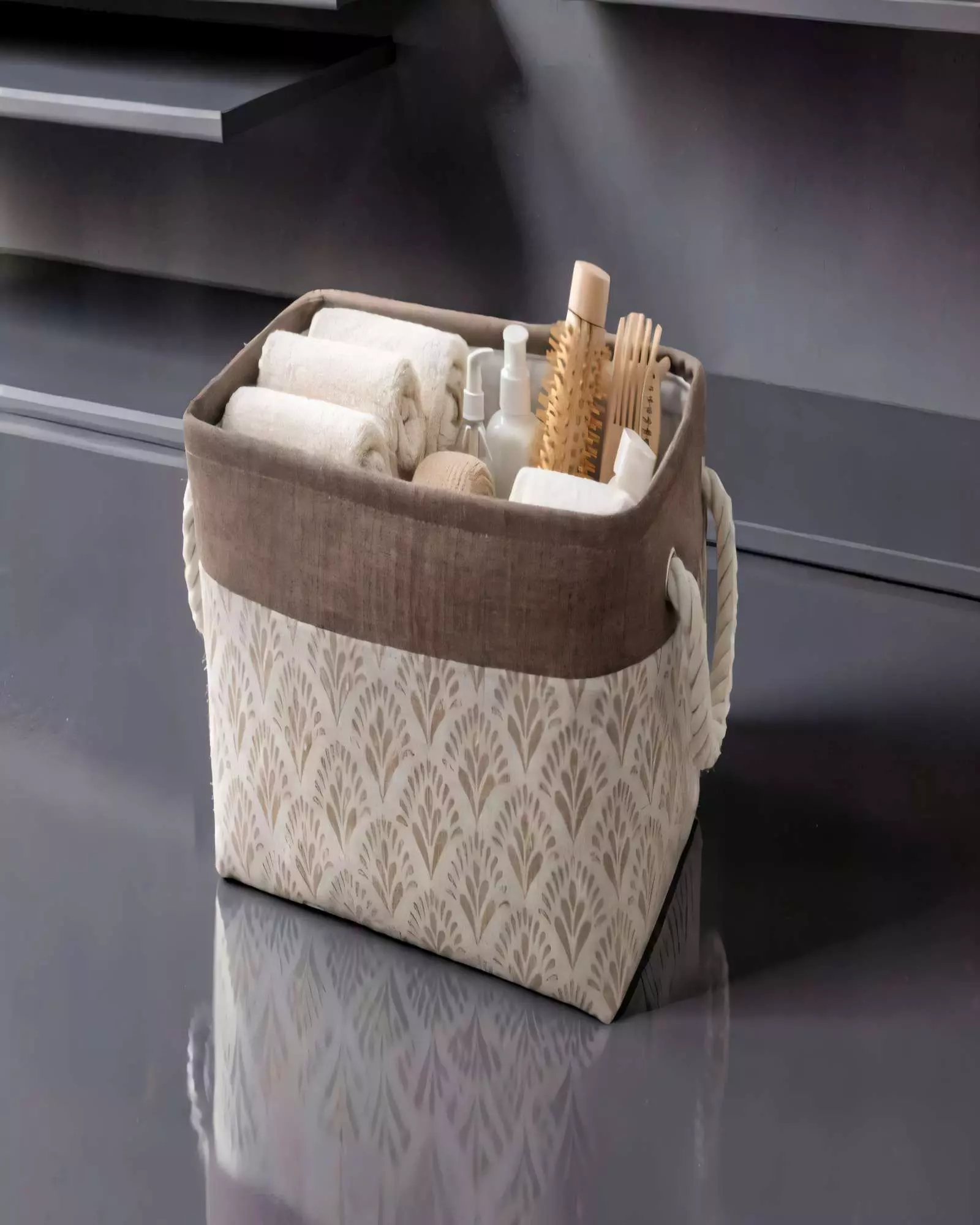 SET DE 3 CANASTO ORGANIZADOR 33CMX20CMX20CM COLOR CAFÉ-3
