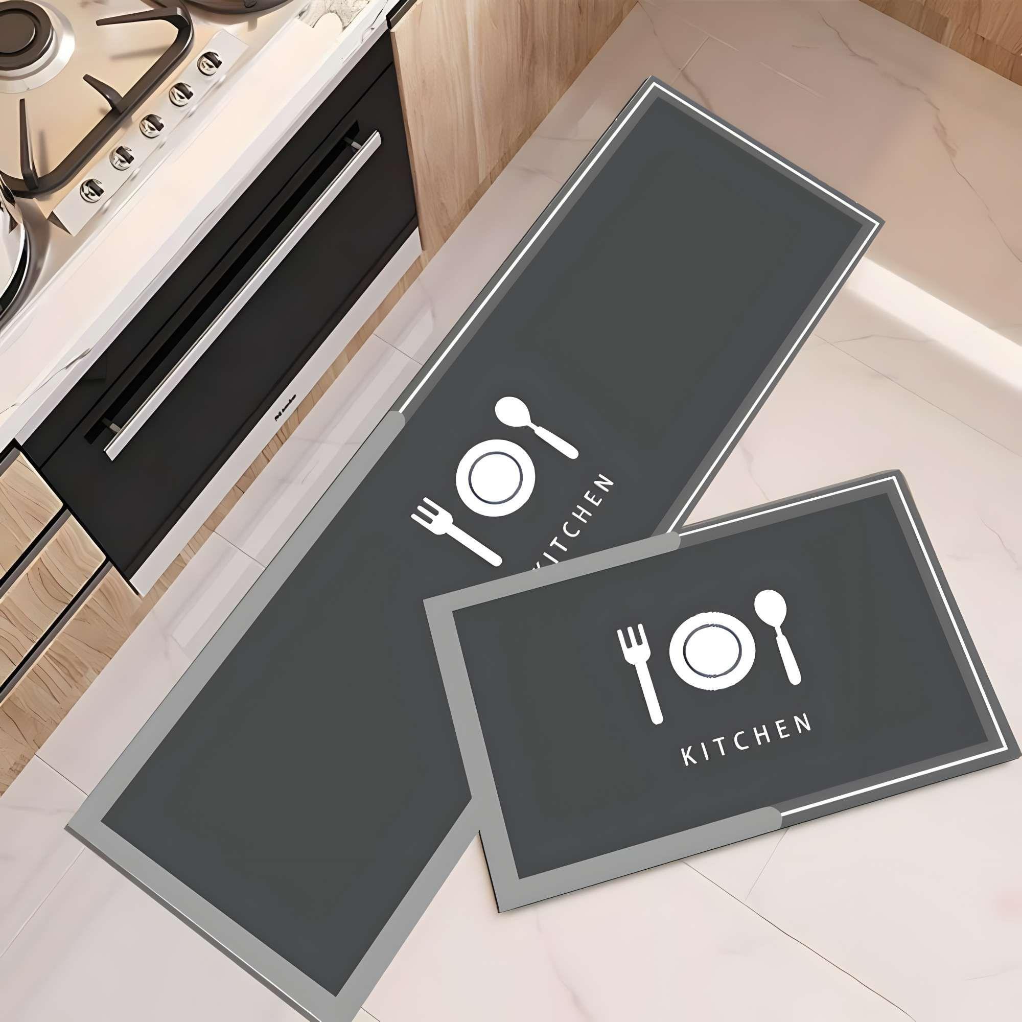 SET DE 2 ALFOMBRAS DE GOMA MINIMALISTAS PARA COCINA B20-2