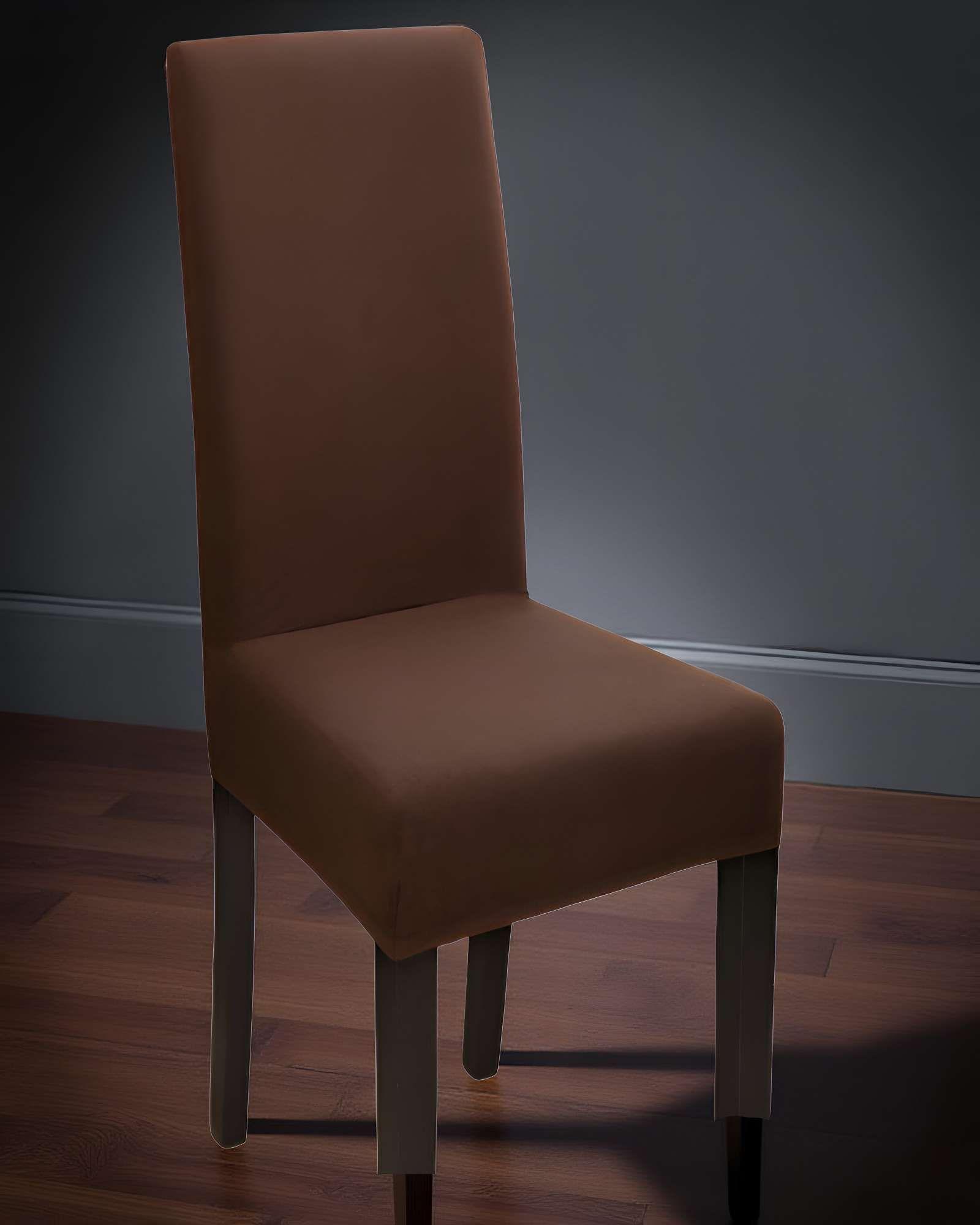 PACK DE 6 FUNDAS PARA SILLA ELASTICADAS COLOR CAFÉ-3