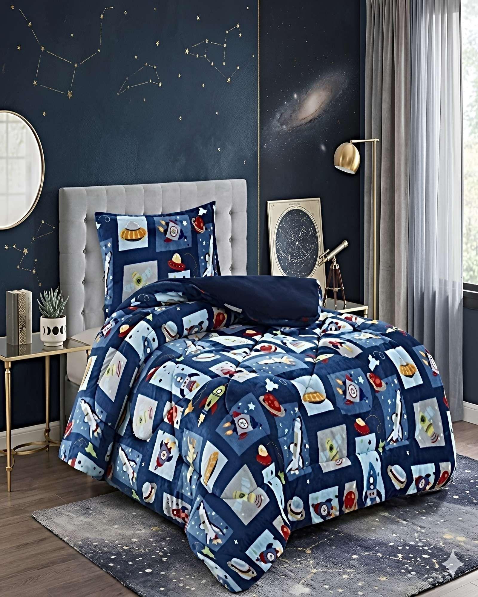 COBERTOR DE INVIERNO PLUSH 1.5 PLAZA 180X200CM AZUL 2-3