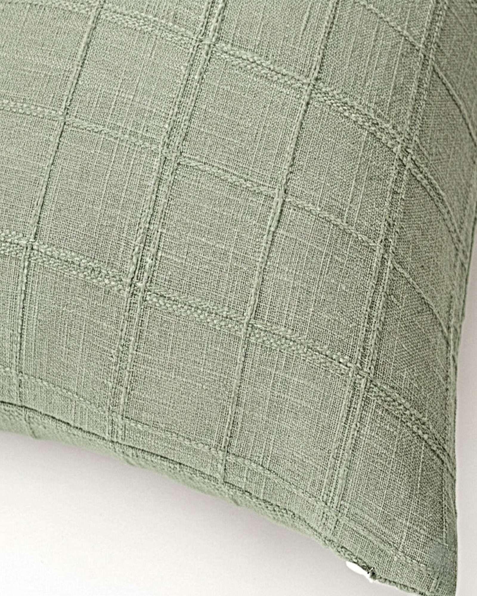 JUEGO DE 4 FUNDAS DE COJIN JACQUARD CUADRILLE 45X45 CM VERDE-4