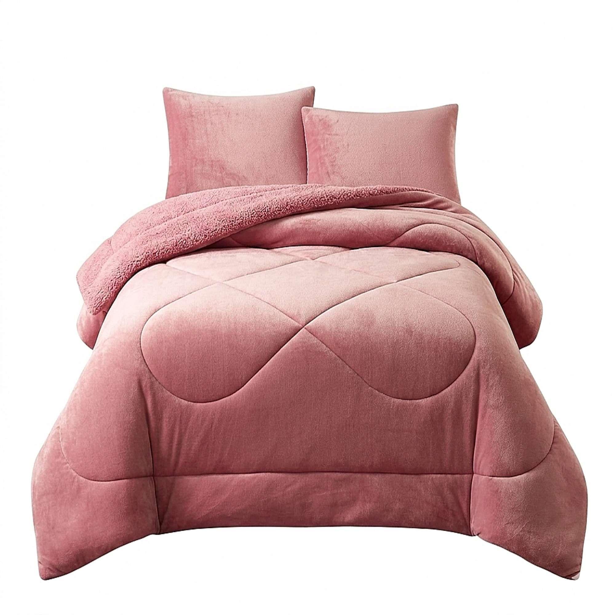 COBERTOR DE INVERNO PLUSH CON CHIPORRO CS 2 PLAZAS ROSADO-3