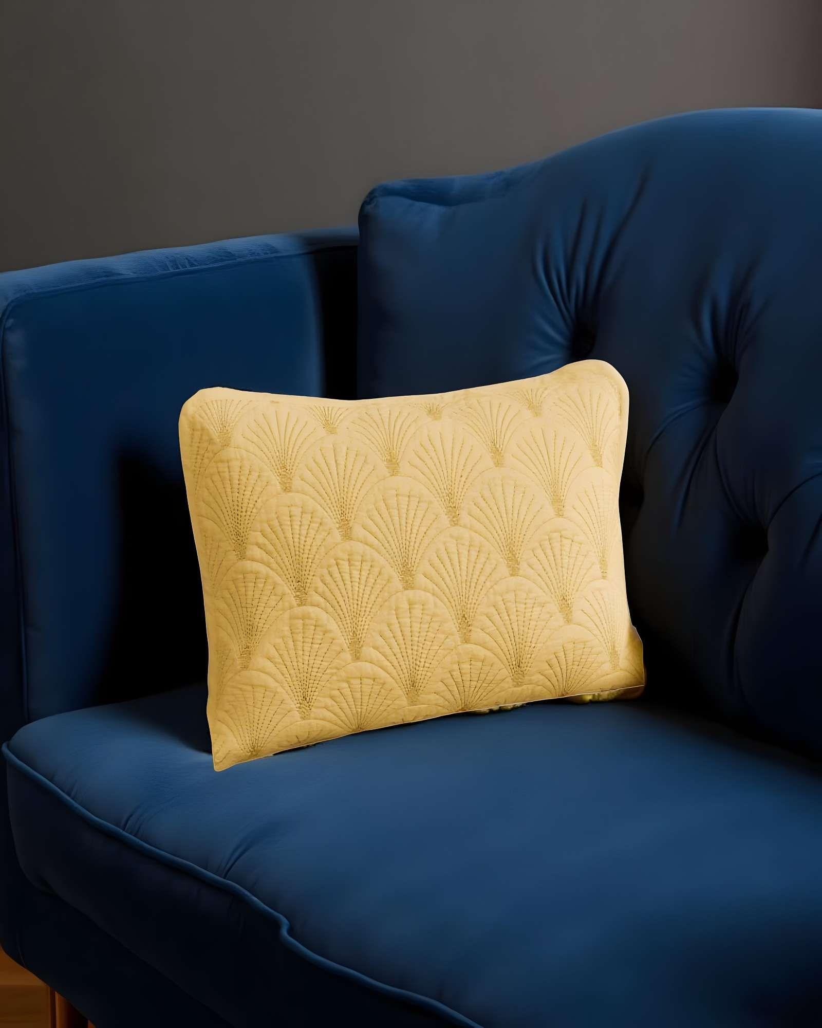 PACK DE 2 FUNDAS DE COJIN SERIE ABANICO 30X50 CM AMARILLO-3