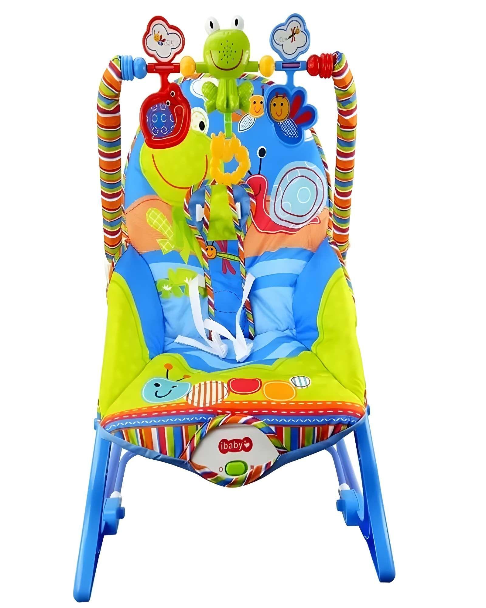 Silla Mecedora Para Bebé con vibracion  Azul-2