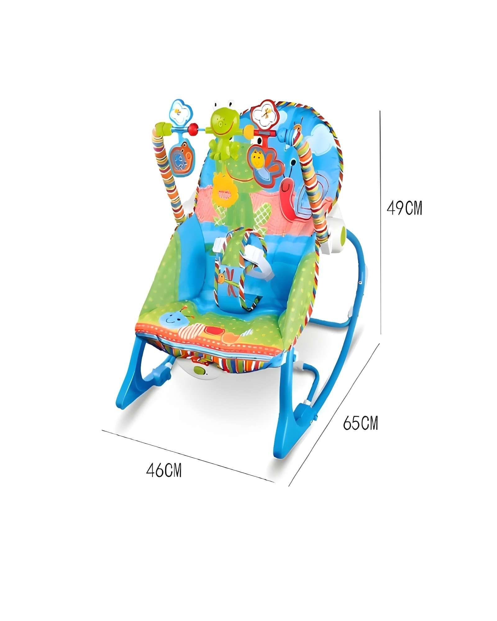 Silla Mecedora Para Bebé con vibracion  Azul-3