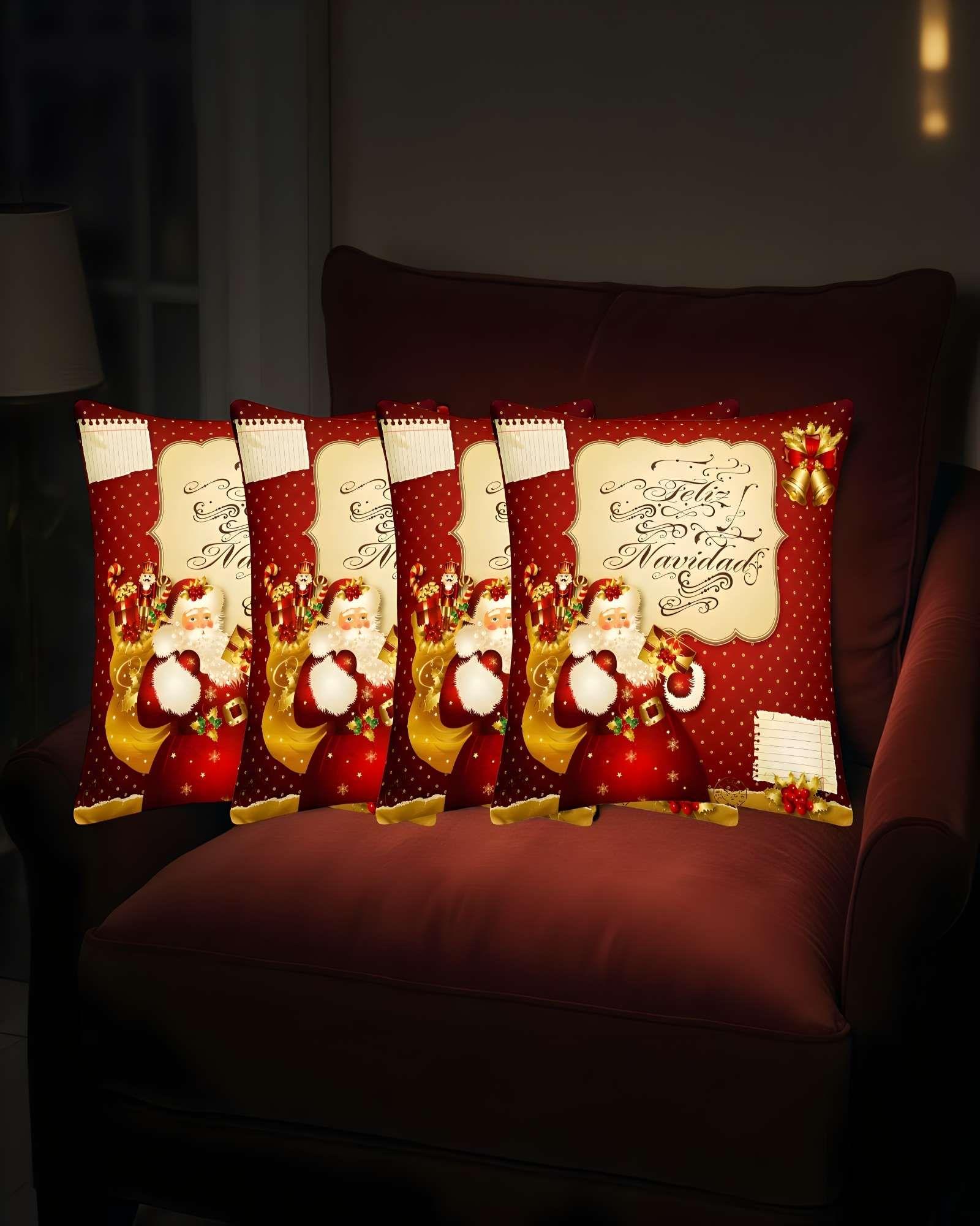 SET DE 4 FUNDAS DE COJINES DE NAVIDAD 45X45 CM A04-3