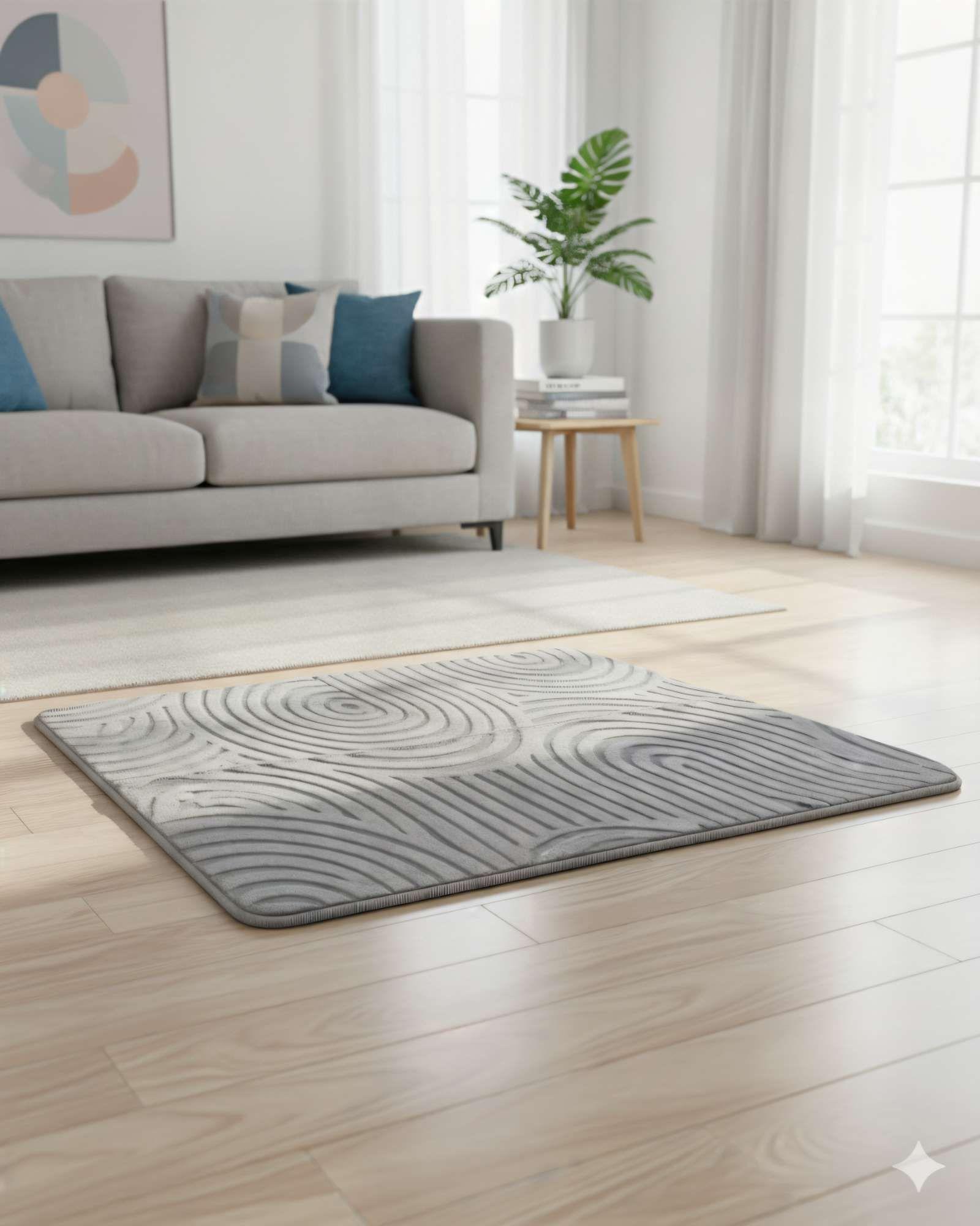 ALFOMBRA TEXTURIZADA 150X200CM COLOR GRIS CLARO -2