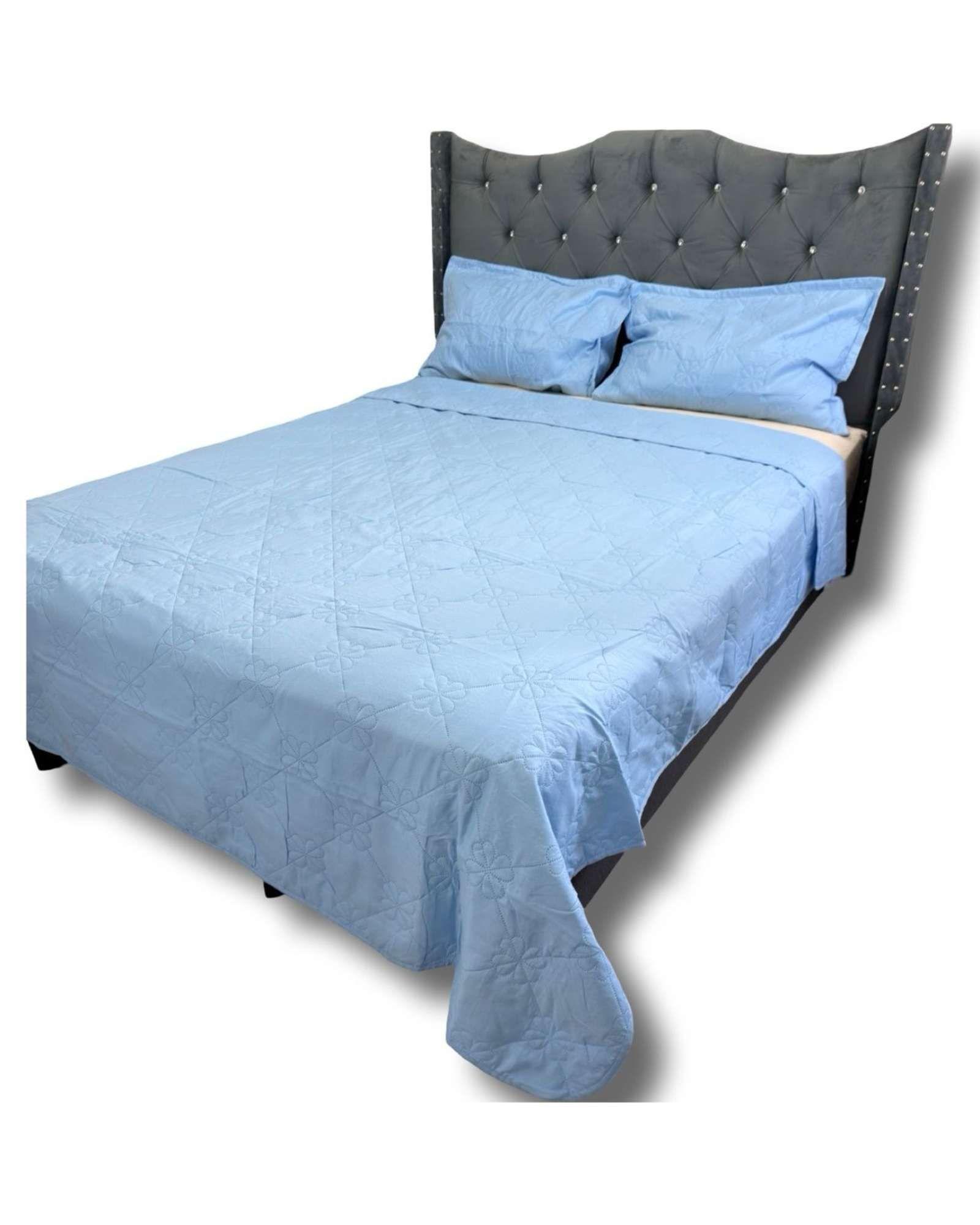 QUILT CUBRECAMA DE LUJO VERANO DELGADO KING CELESTE-1