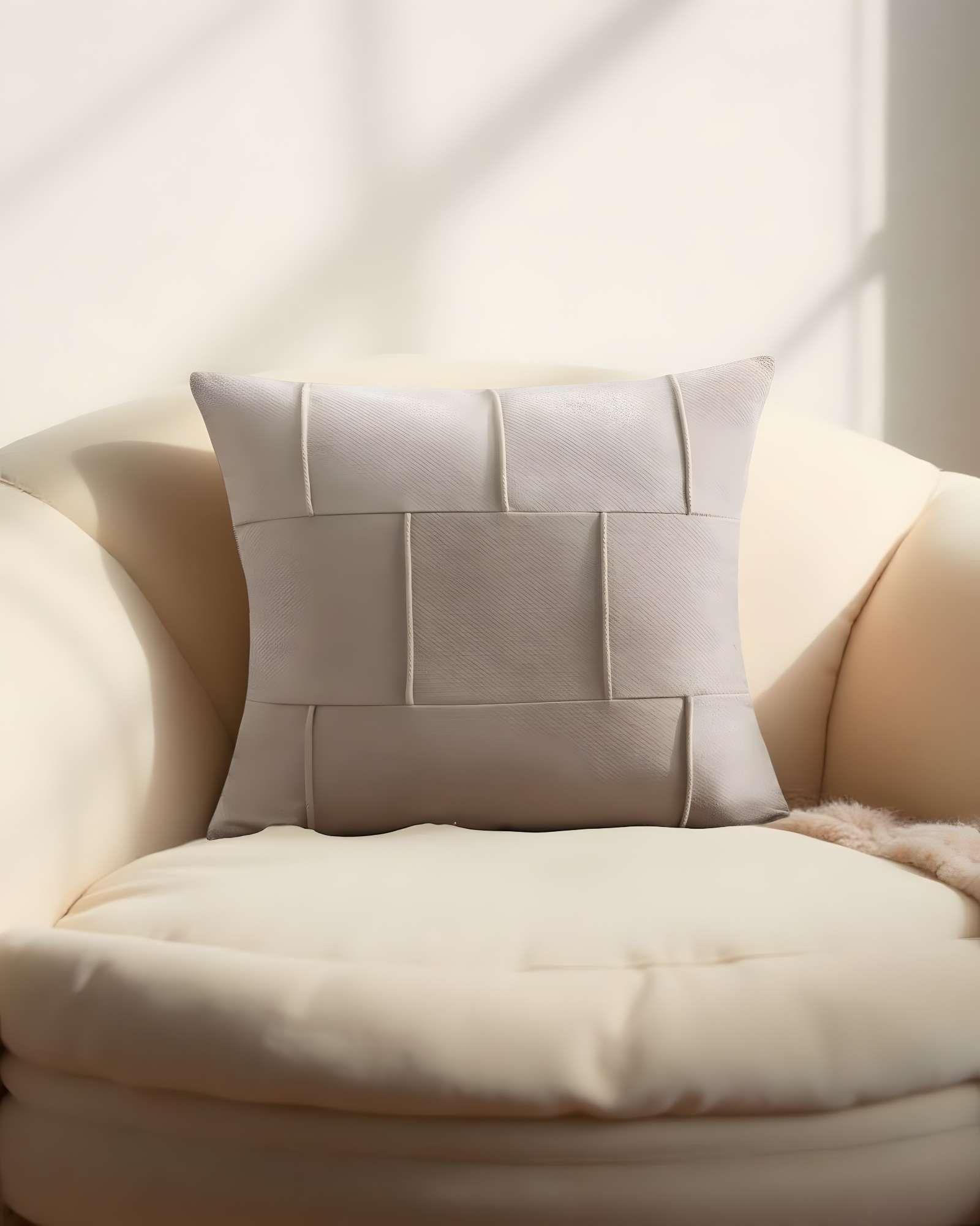 SET DE 4 FUNDAS DE COJIN PLISADA 45X45 BEIGE-3