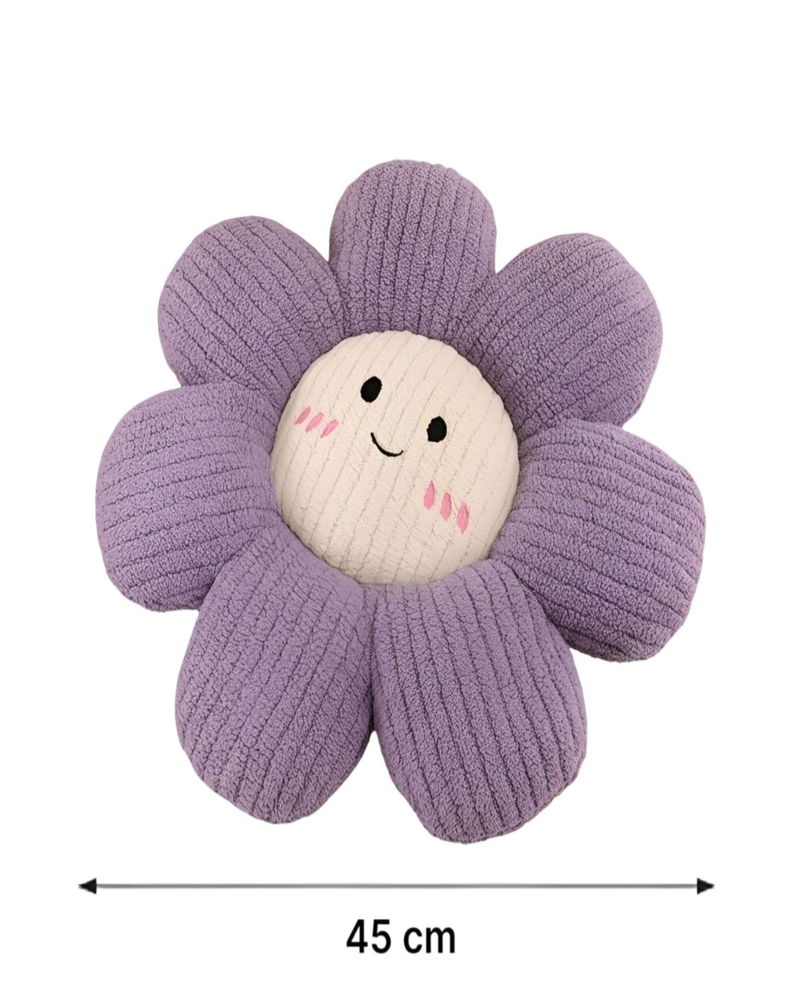 SET DE 2 COJINES DECORATIVO FLOR KAWAII 25CM LILA-1