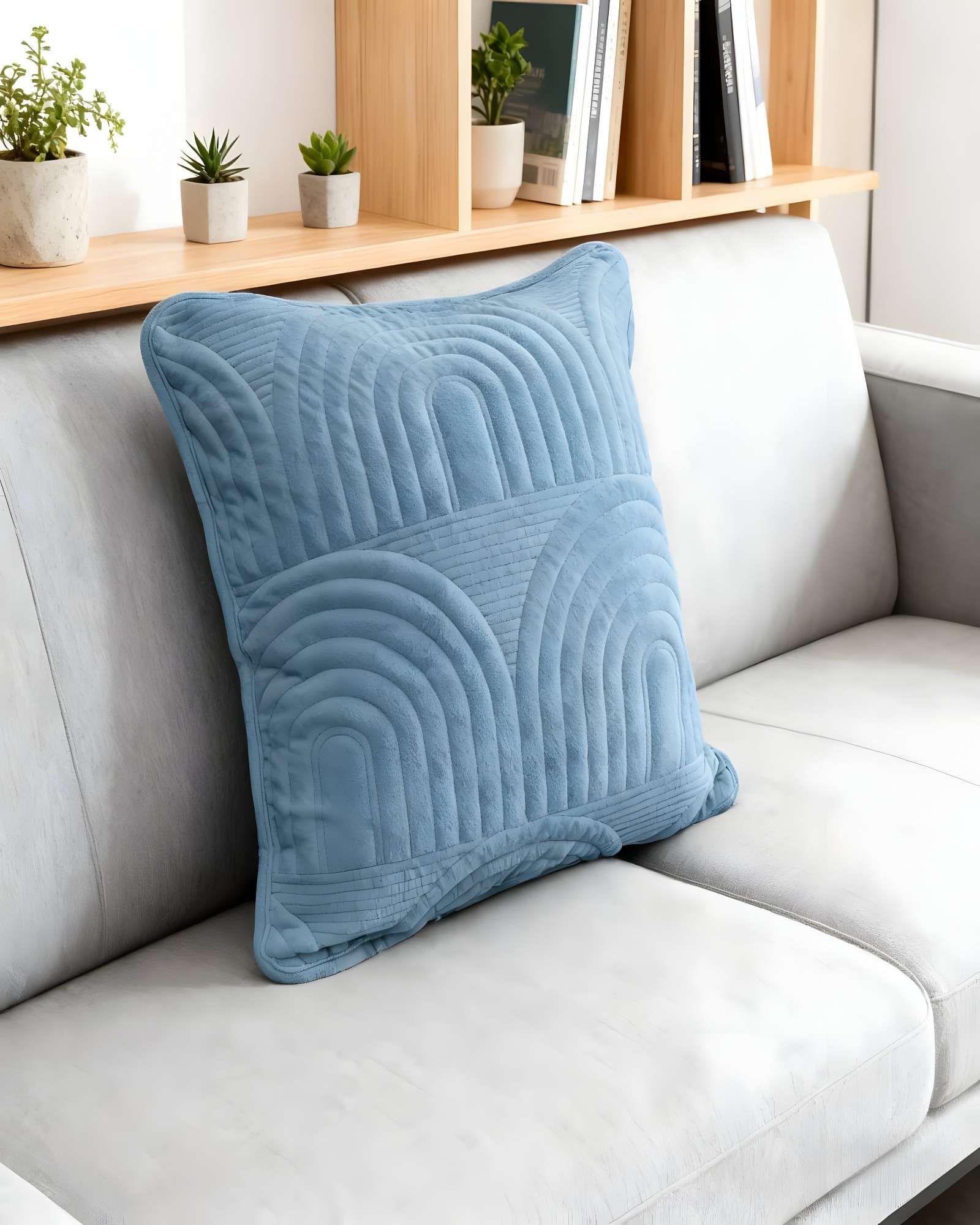 PACK DE 2 FUNDAS DE COJIN SERIE ARCO 45X45 CM CELESTE-2