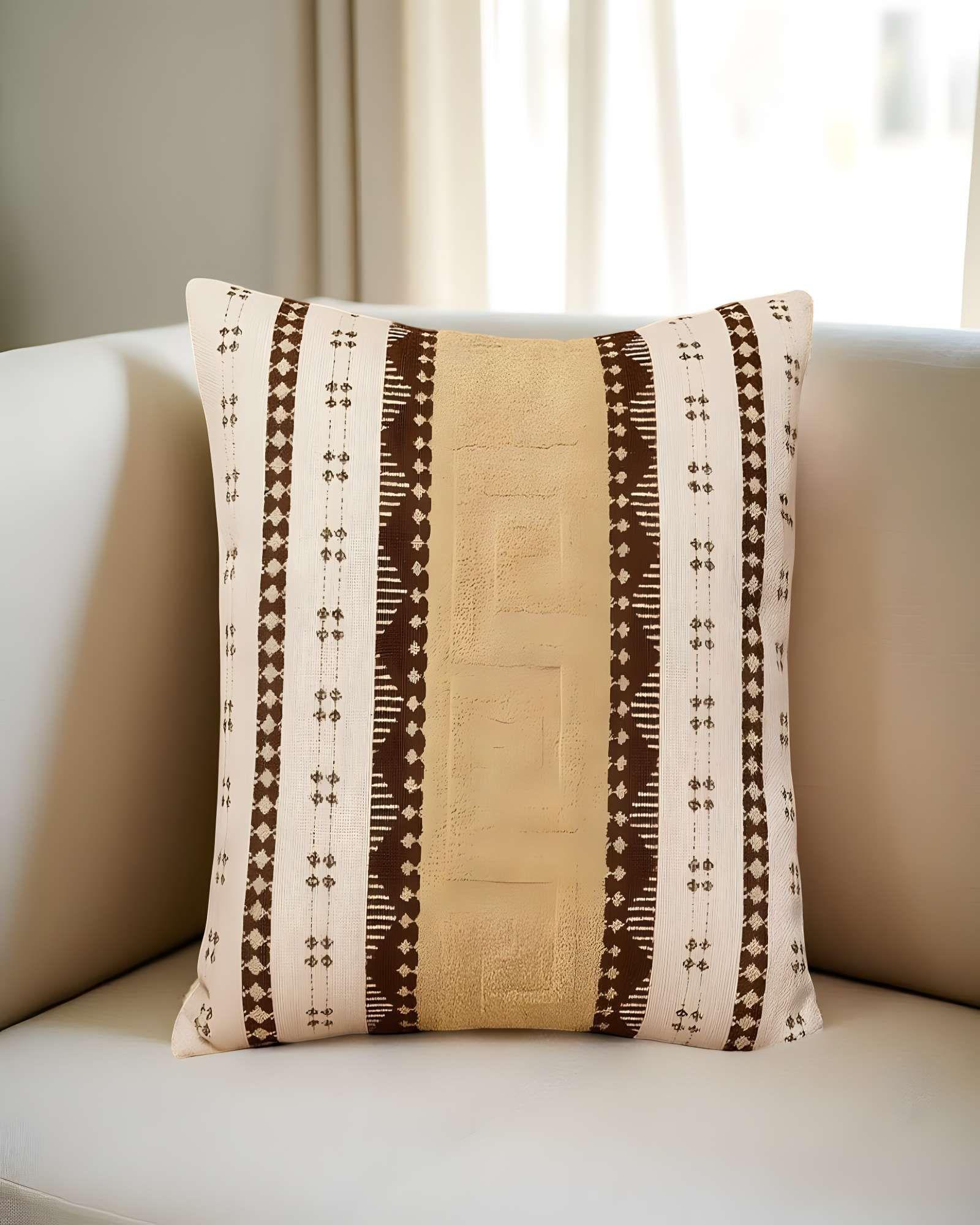 SET DE 2 FUNDAS DE COJIN CHENILLE MANDALA 45X45 BLANCO 02-2