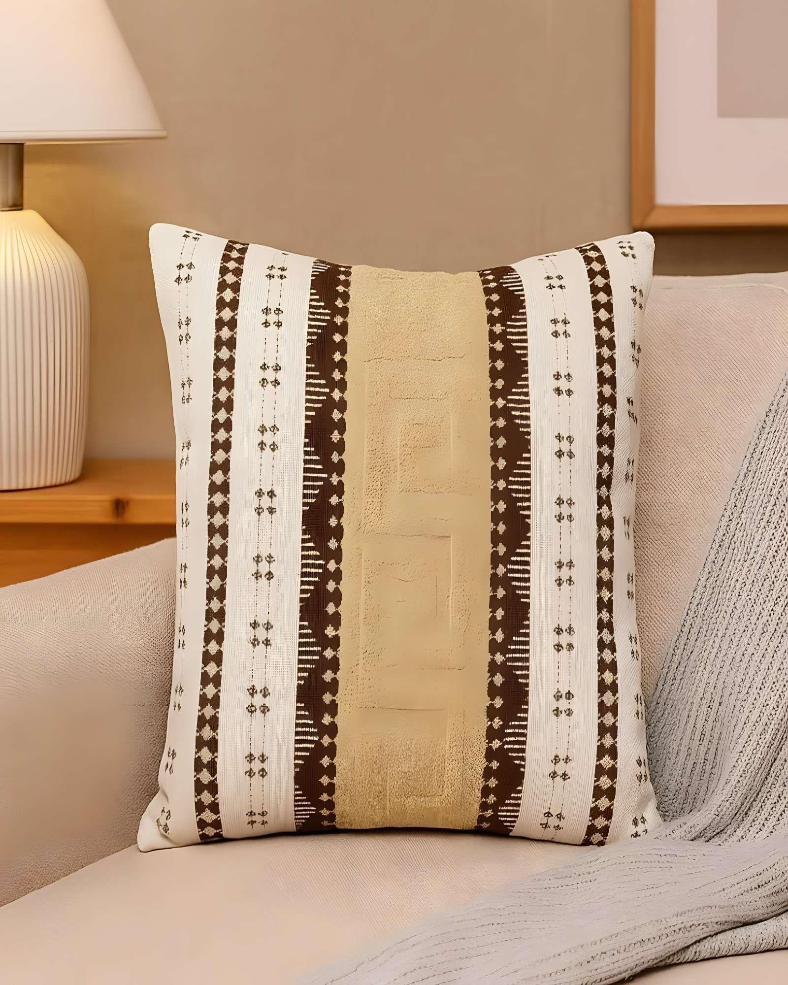 SET DE 4 FUNDAS DE COJIN CHENILLE MANDALA 45X45 BLANCO 02-3