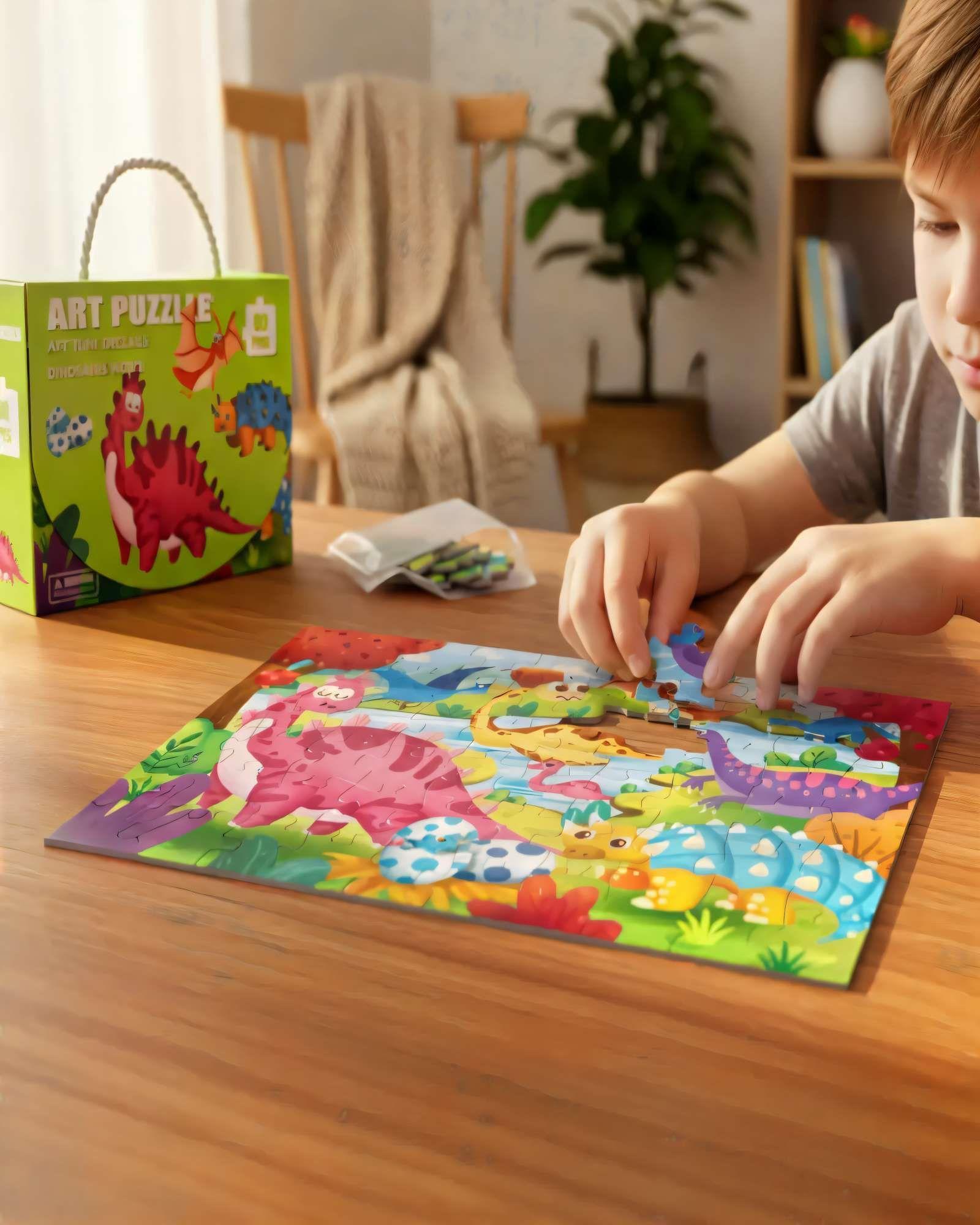 Puzzle para niños de 60 Piezas Dinosaurio 44cm x 31cm-2