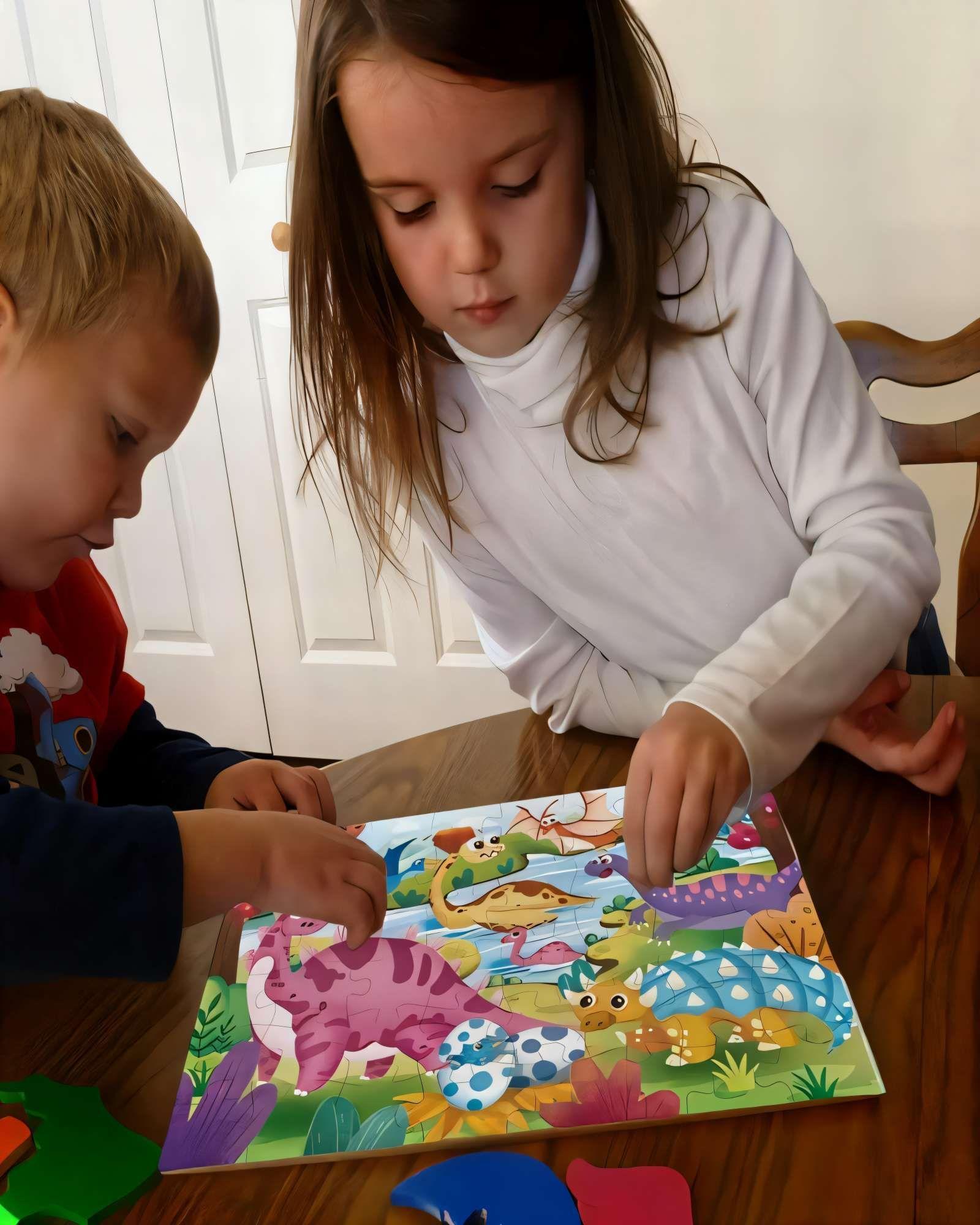 Puzzle para niños de 60 Piezas Dinosaurio 44cm x 31cm-3
