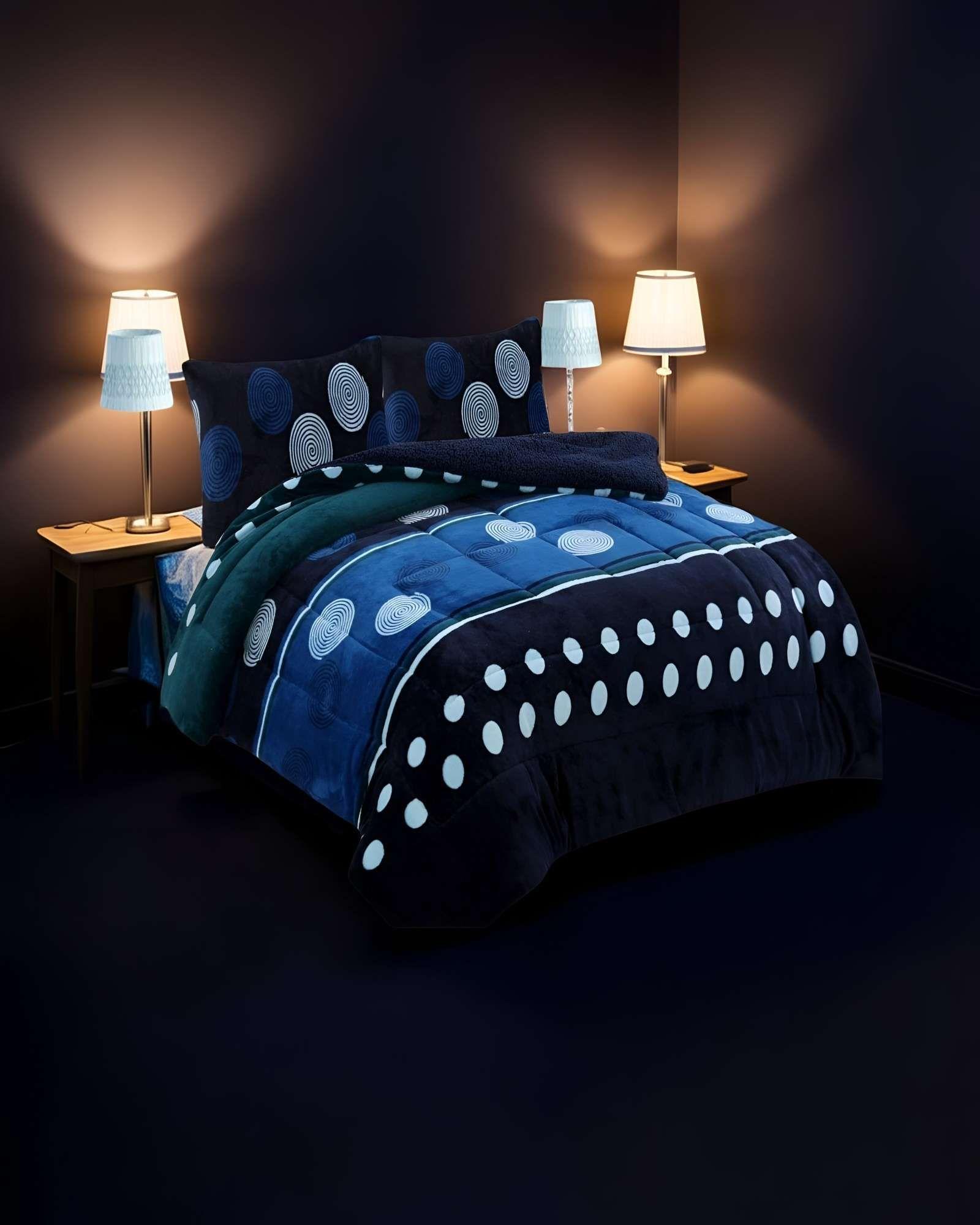 COBERTOR CON CHIPORRO KING 250X270CM AZUL M B4-2