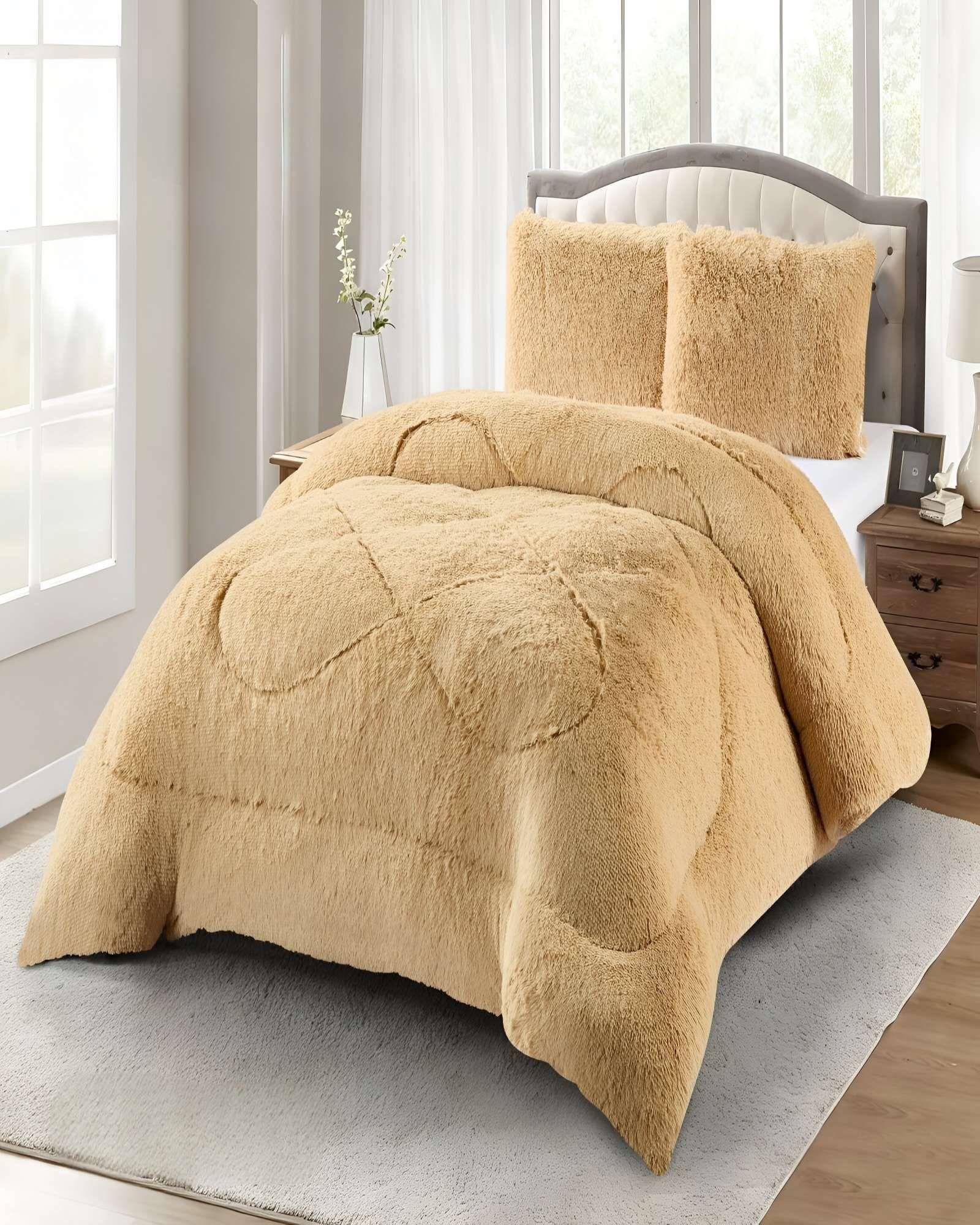 COBERTORES DE PELUDOS CON CHIPORRO KING 250X270CM BEIGE-2