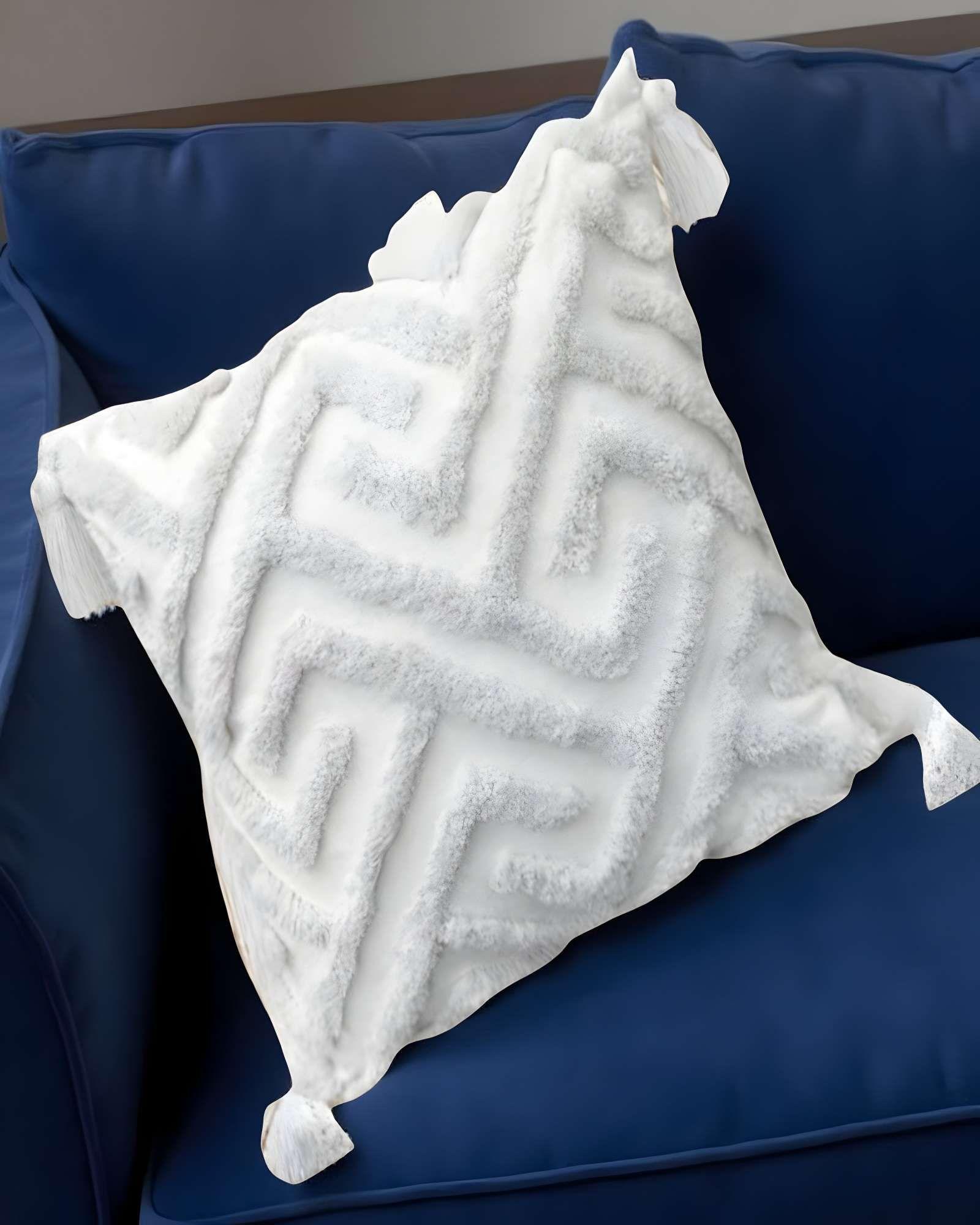 PACK DE 2 FUNDAS DE COJIN TUFTING 45X45 CM BLANCO 05-3