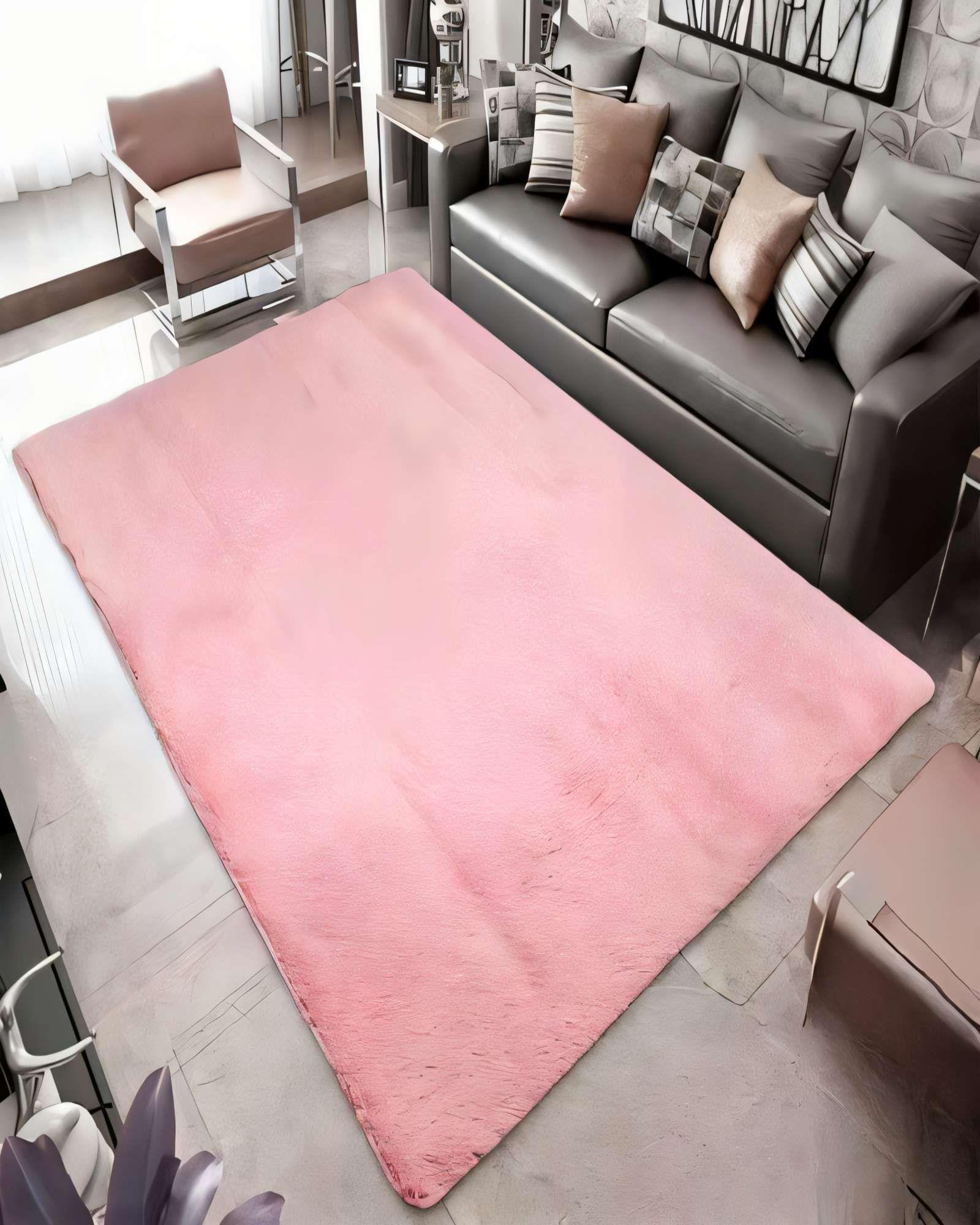 ALFOMBRA PELUDA 200X300 PREMIUM COLOR ROSADO-2