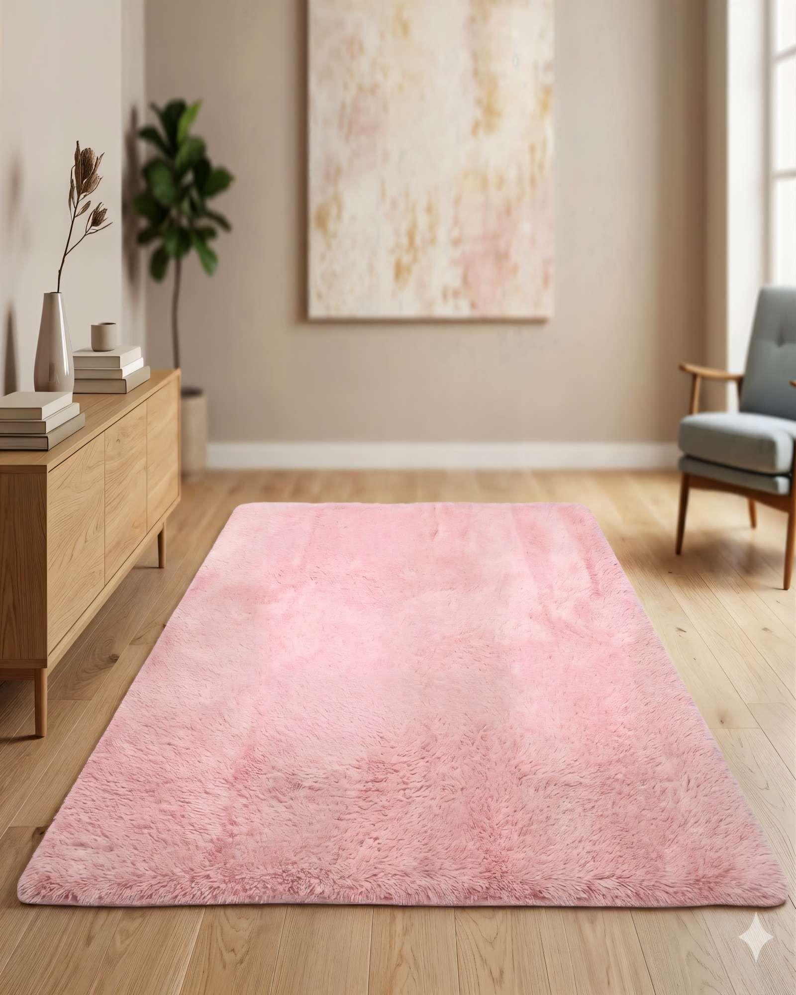 ALFOMBRA PELUDA 200X300 PREMIUM COLOR ROSADO-3