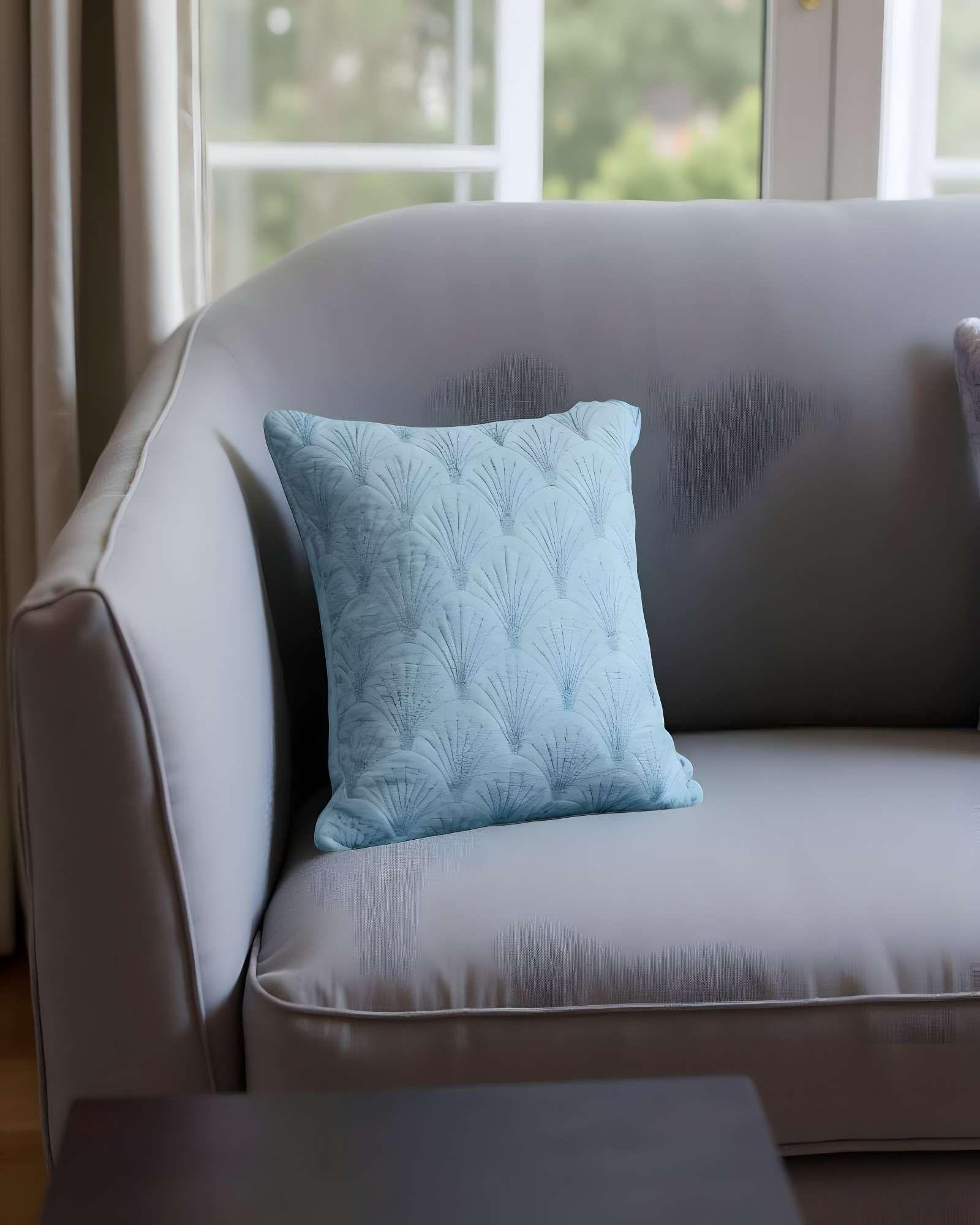 PACK DE 2 FUNDAS DE COJIN SERIE ABANICO 45X45 CM CELESTE-3