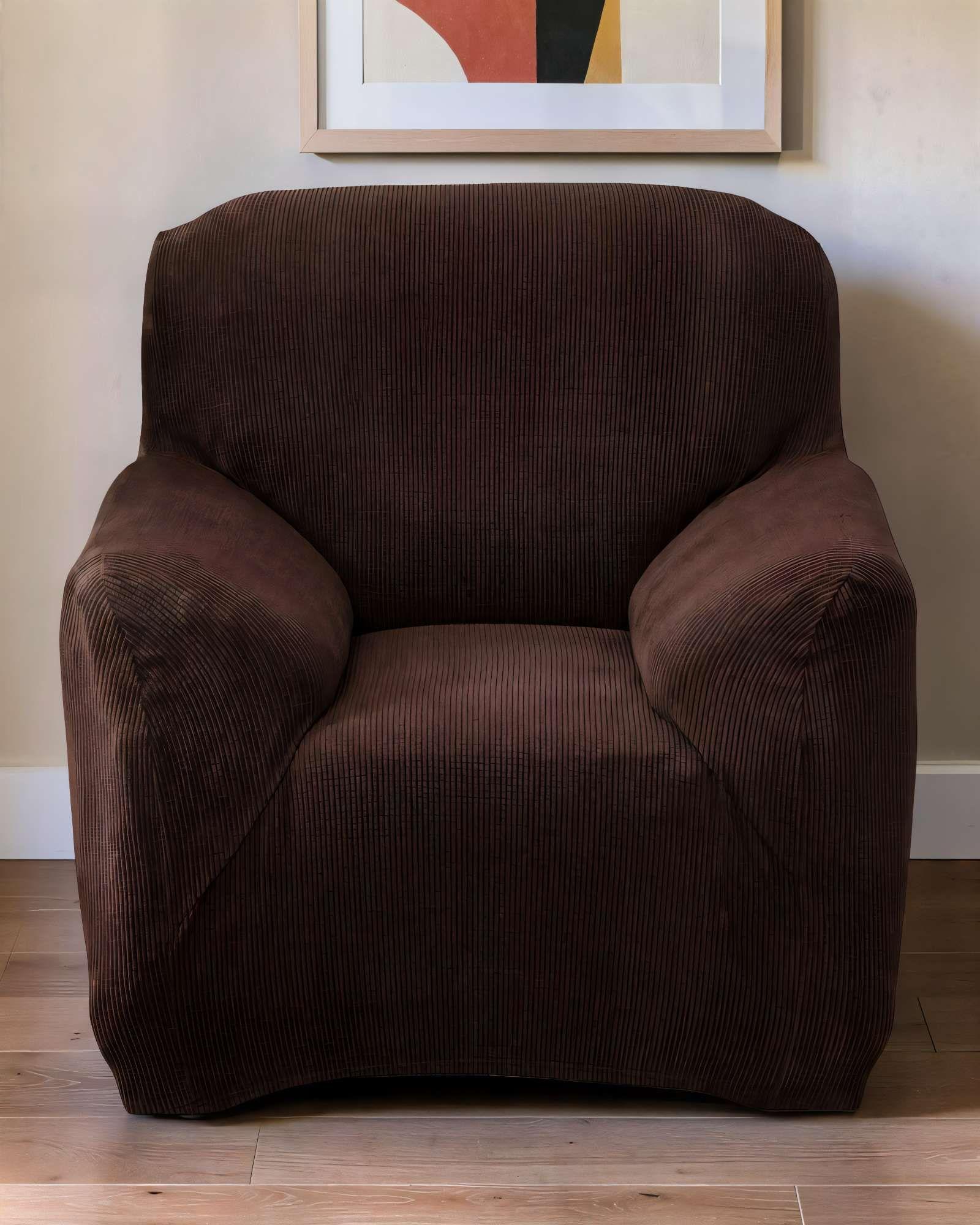 FUNDA PARA SILLON 1 CUERPO COLOR CAFÉ-2