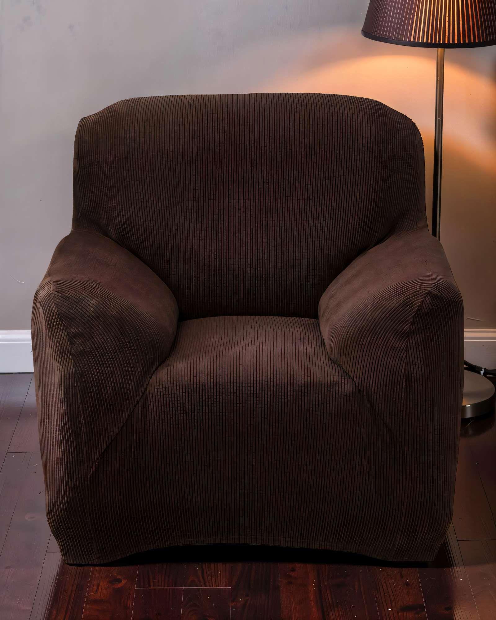 FUNDA PARA SILLON 1 CUERPO COLOR CAFÉ-3