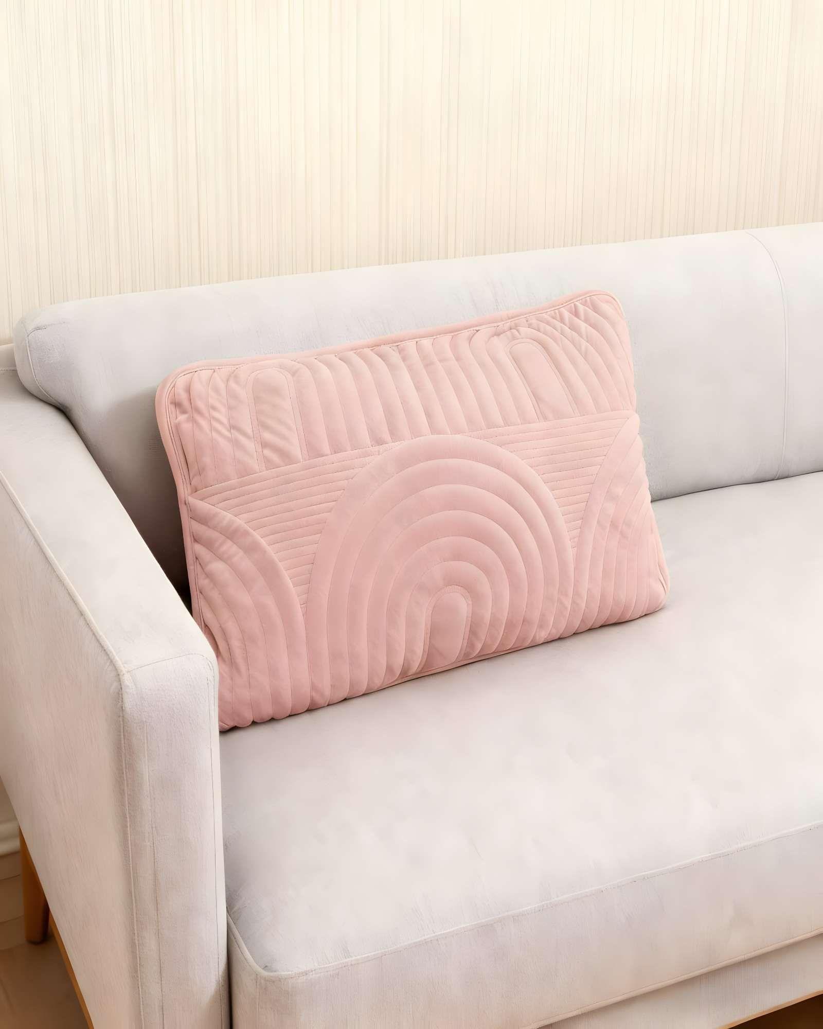 PACK DE 4 FUNDAS DE COJIN SERIE ARCO 30X50 CM ROSA-3