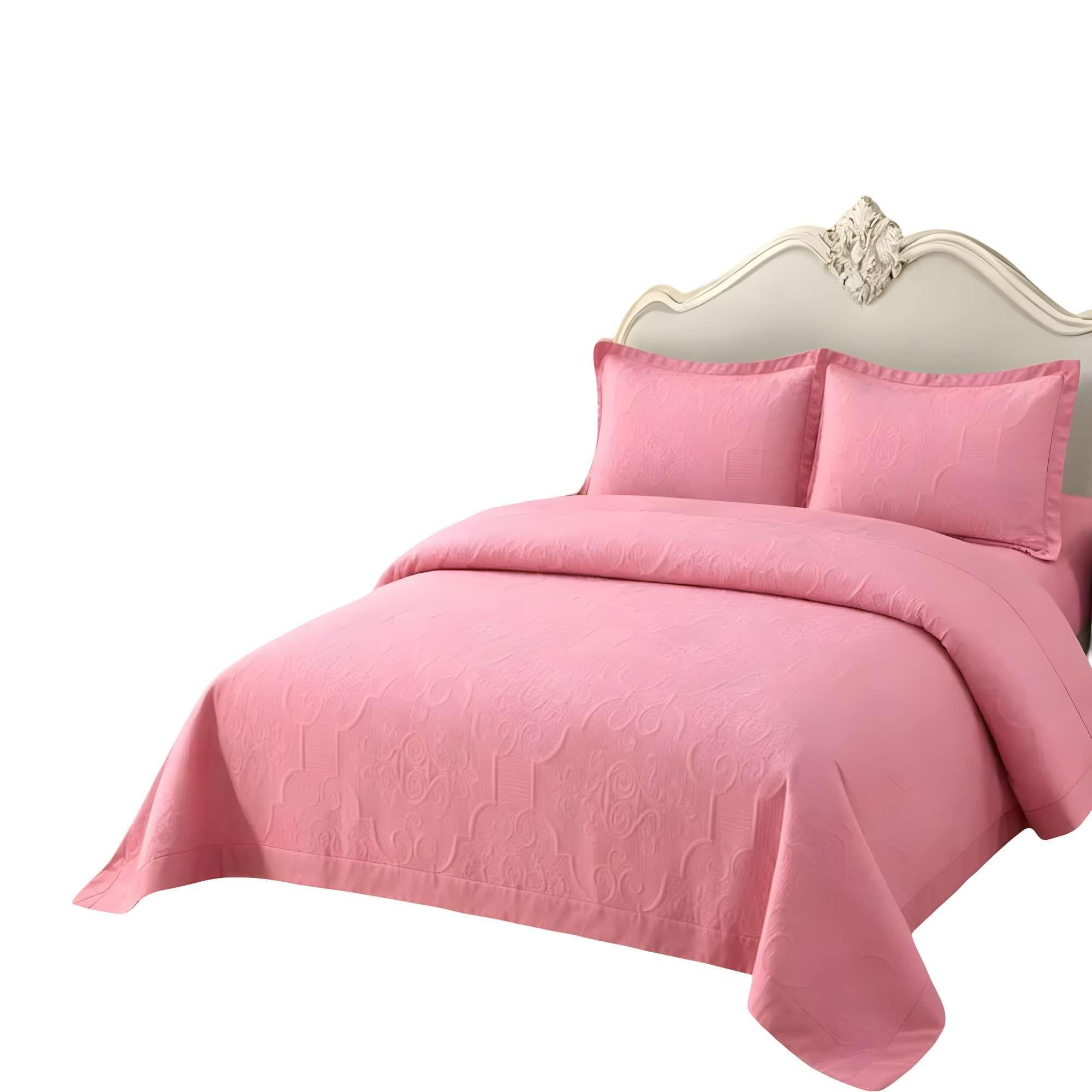 CUBRECAMA DE VERANO KING COLOR ROSADO-3