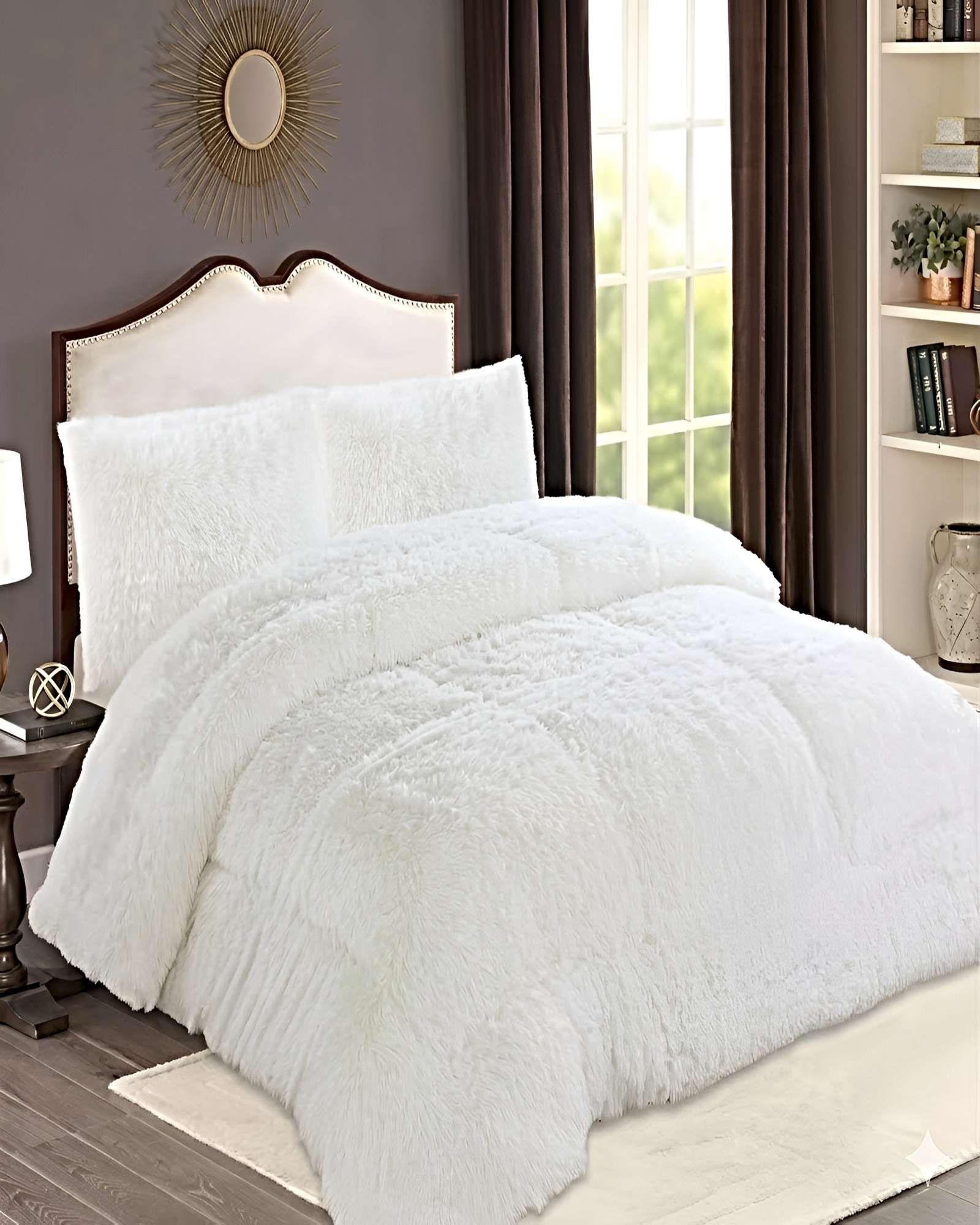 COBERTOR DE INVIERNO PELUDO KING 250X270CM BLANCO-2