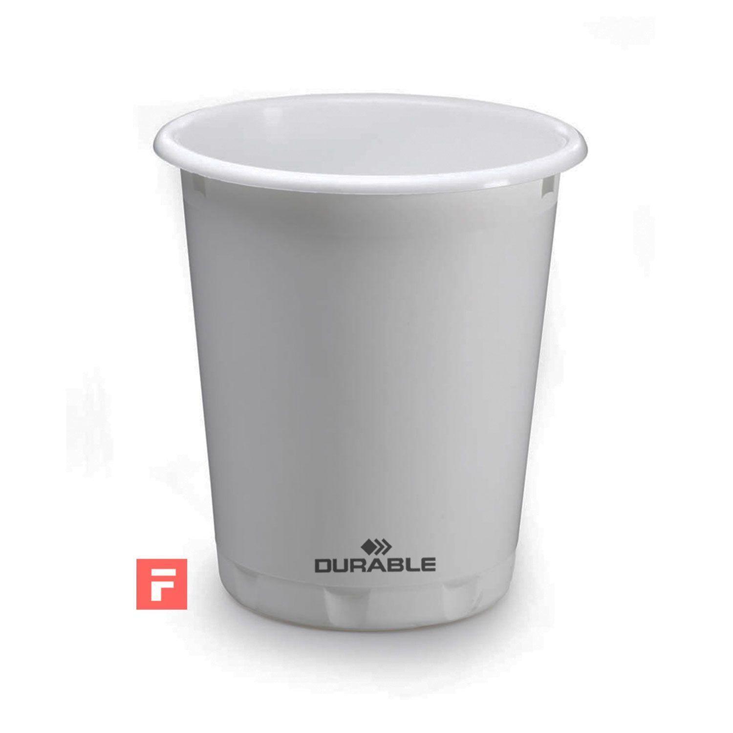 Papelero Plástico Blanco Redondo 13L-1