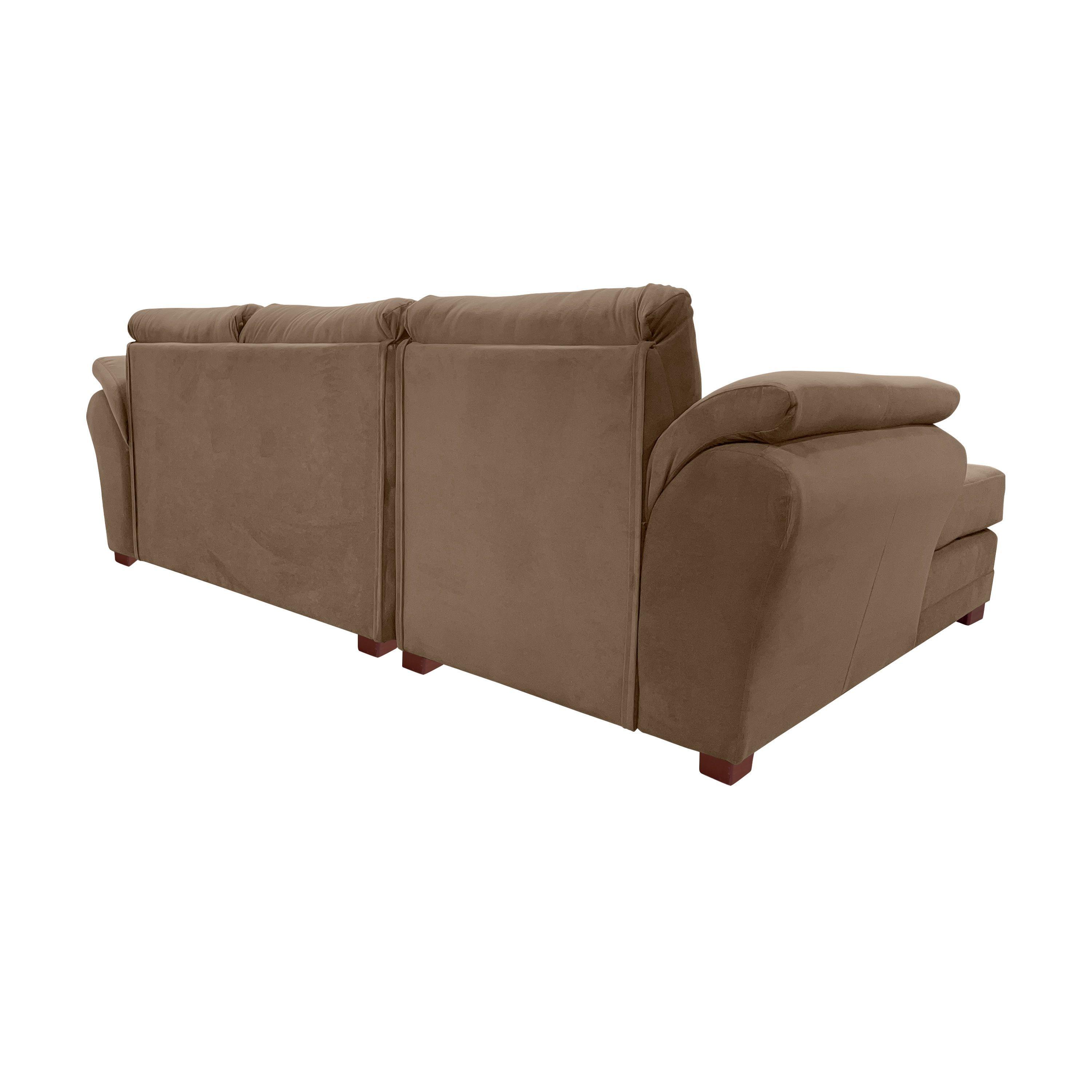 Sofa Seccional Samy 4 Cuerpos chocolate Izquierdo Resorte-4