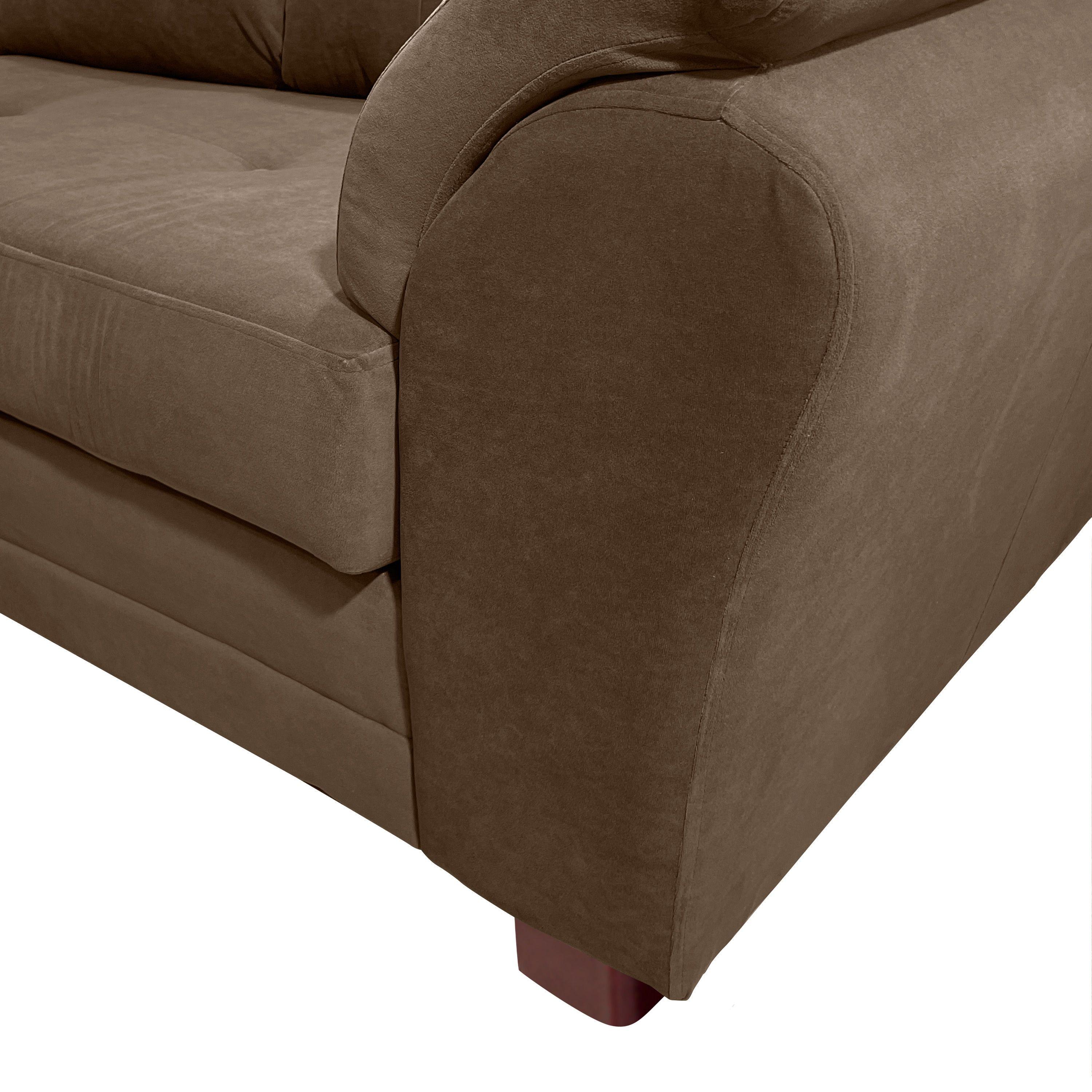 Sofa Seccional Samy 4 Cuerpos chocolate Izquierdo Resorte-5