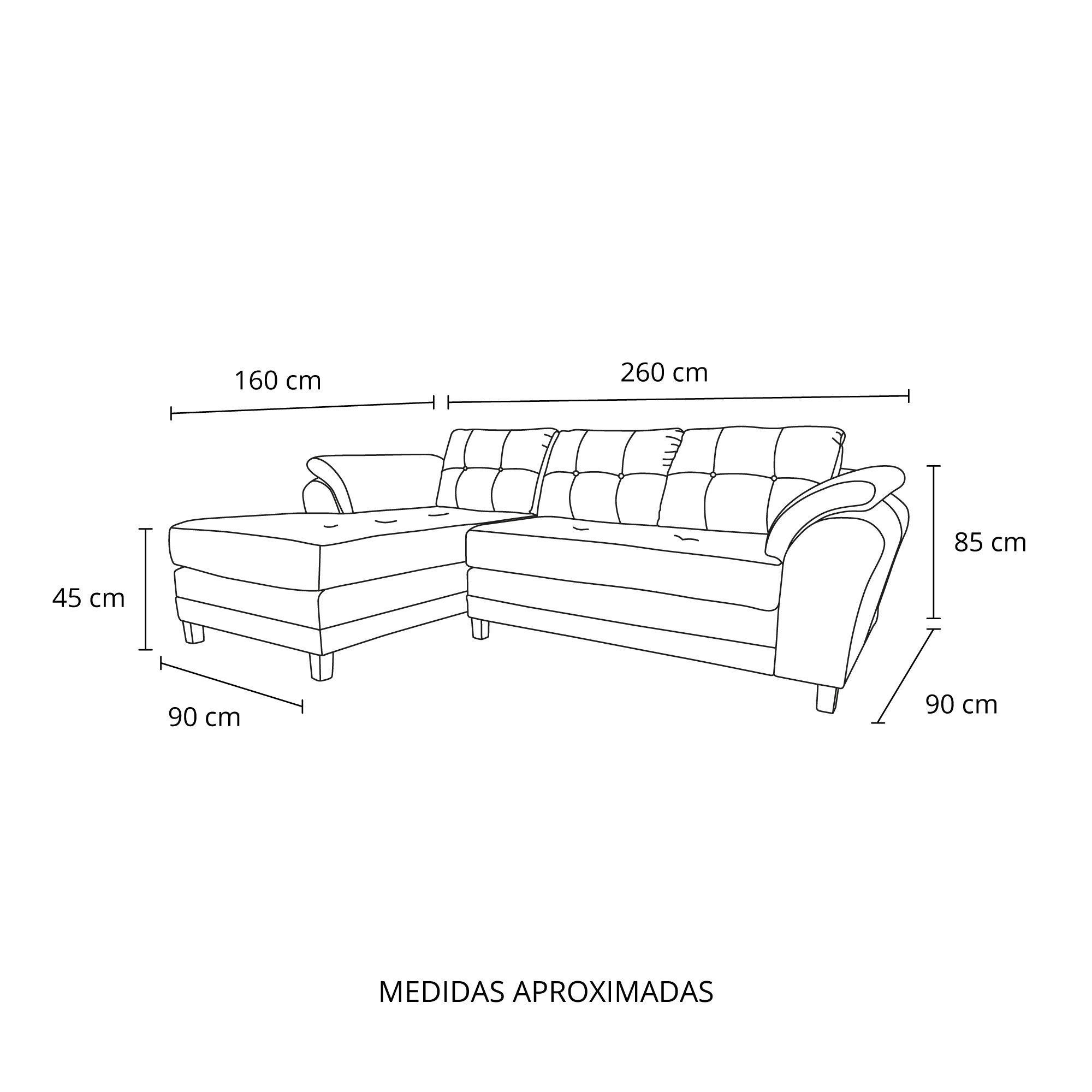 Sofa Seccional Samy 4 Cuerpos chocolate Izquierdo Resorte-6