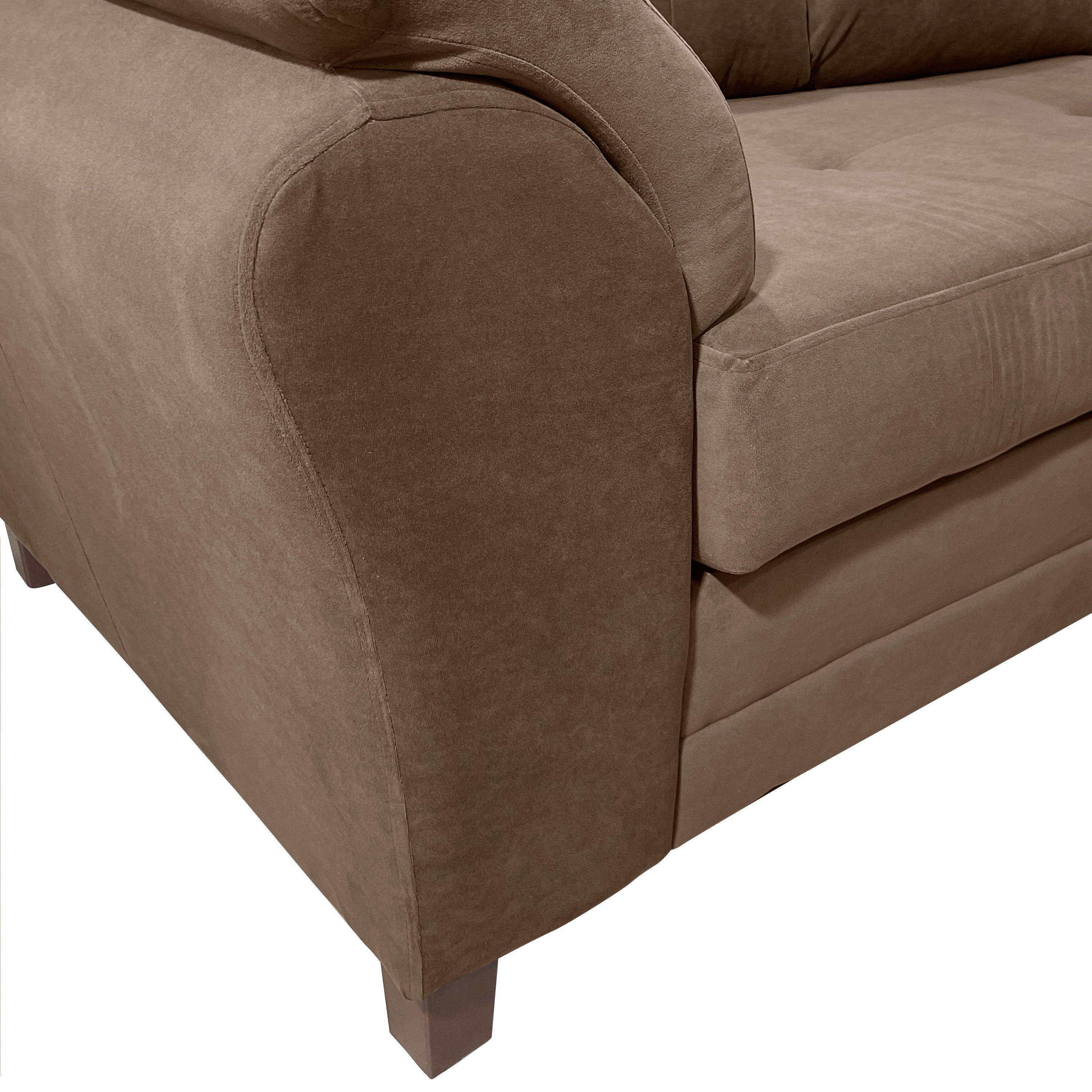 Sofa Seccional Samy 4 Cuerpos Chocolate Derecho Resorte-6
