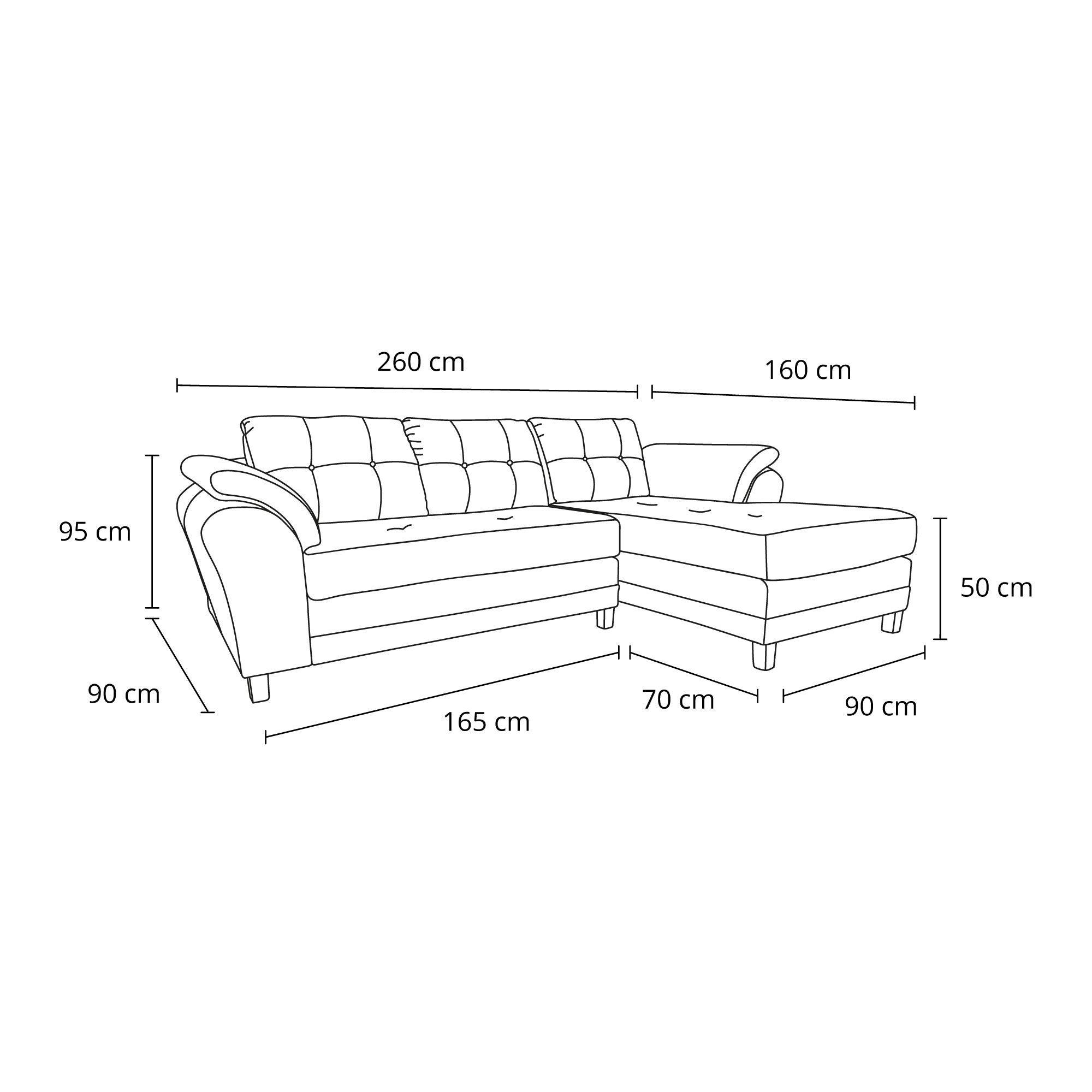 Sofa Seccional Samy 4 Cuerpos Chocolate Derecho Resorte-7