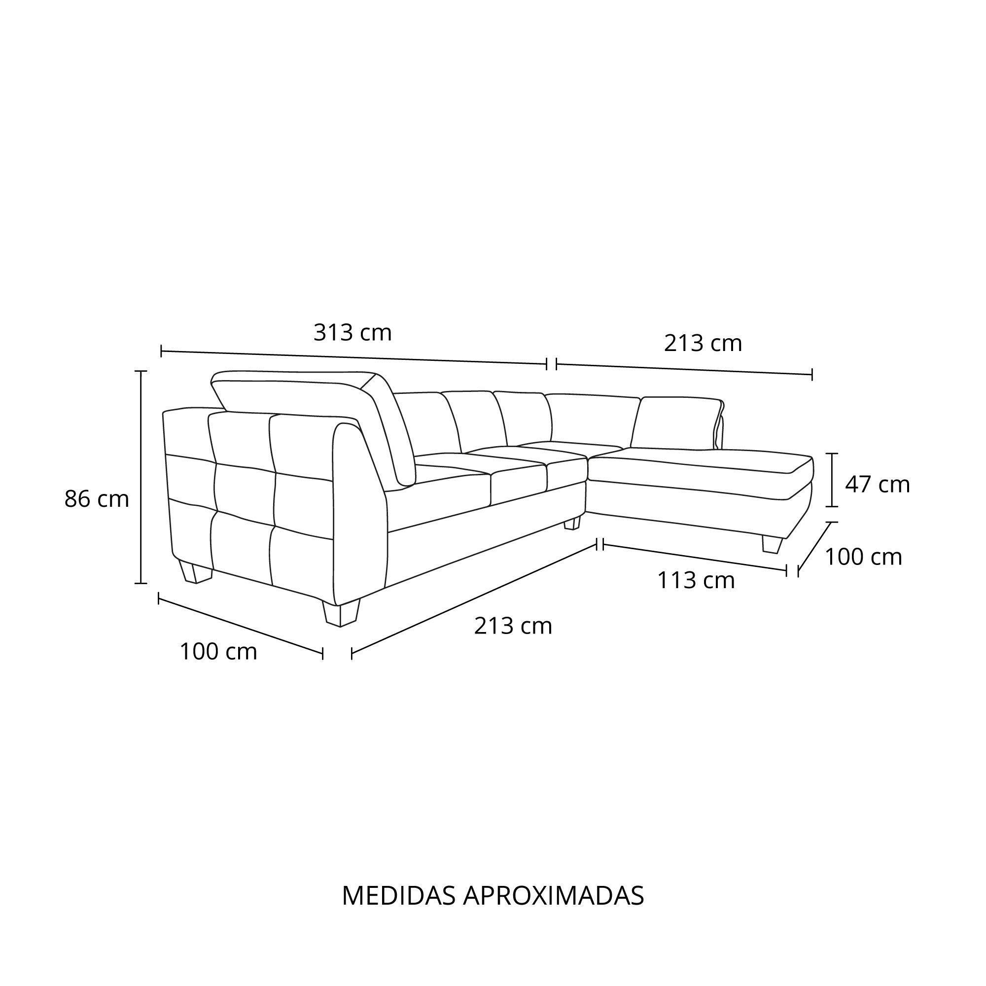 Sofa Seccional Londres 6 Cuerpos Lino Moro Derecho Resortes-7