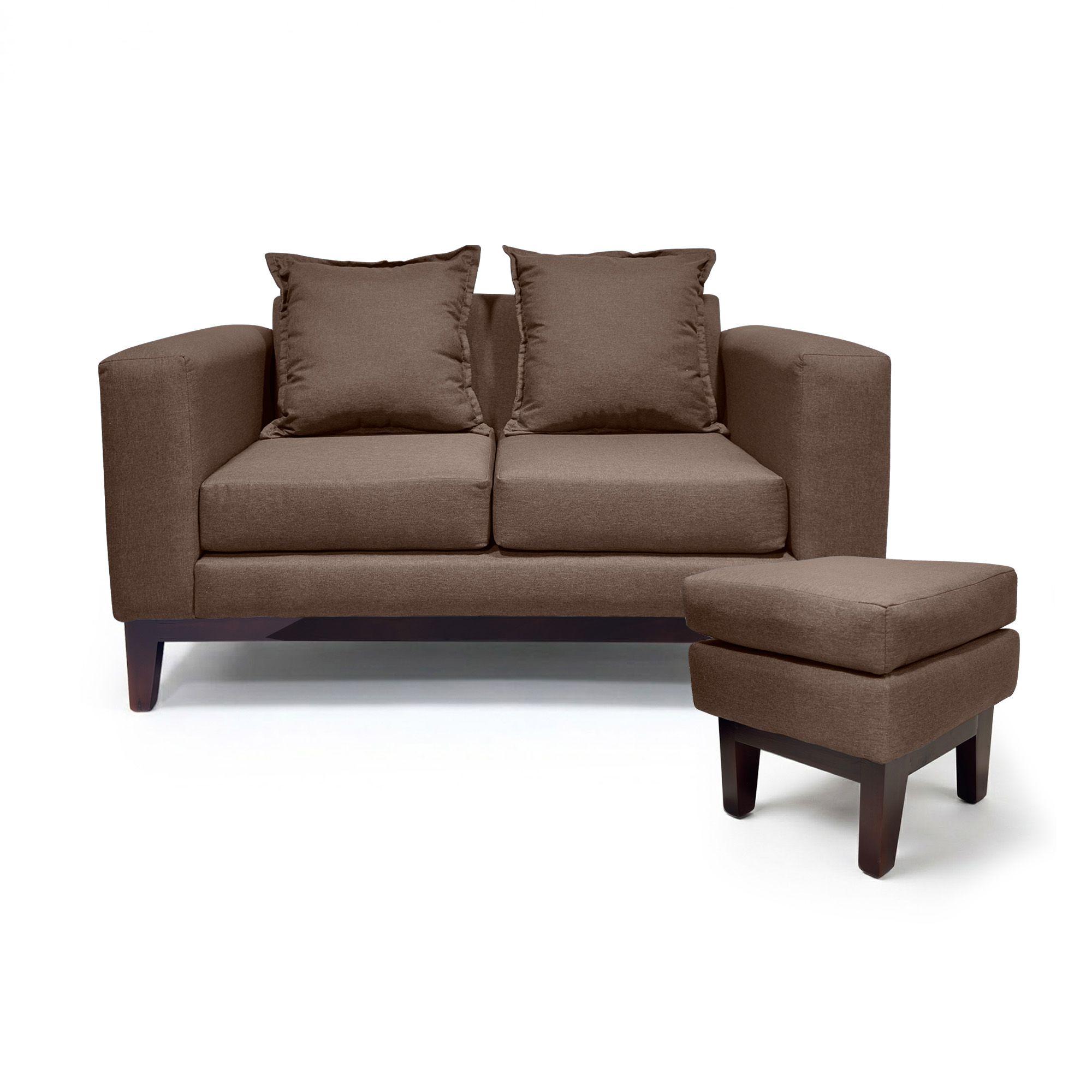 SOFA BERLIN C/POUFF LINO CAFÉ 2C-1
