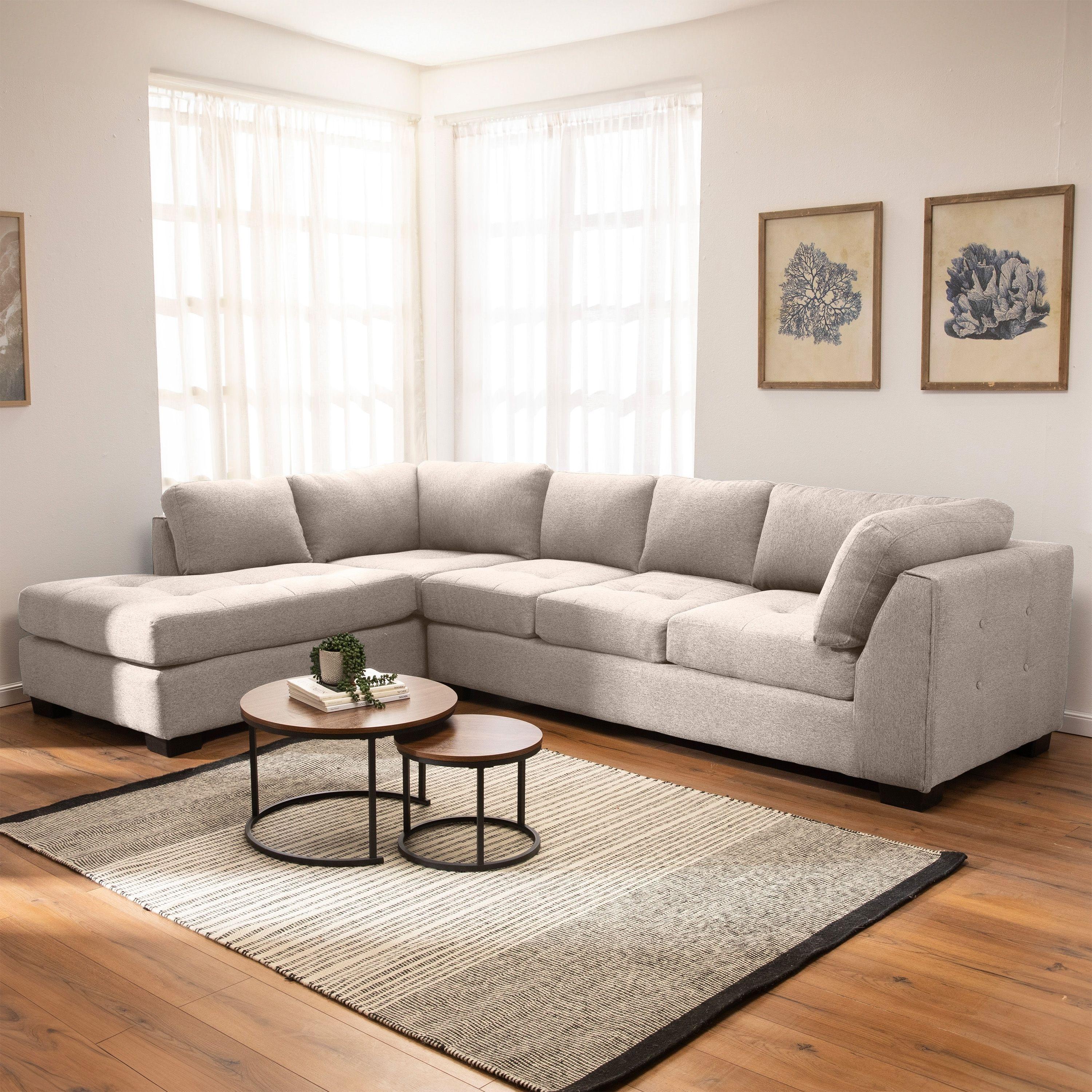 Sofa Seccional Londres 6 Cuerpos Lino Beige Izquierdo Resortes-0