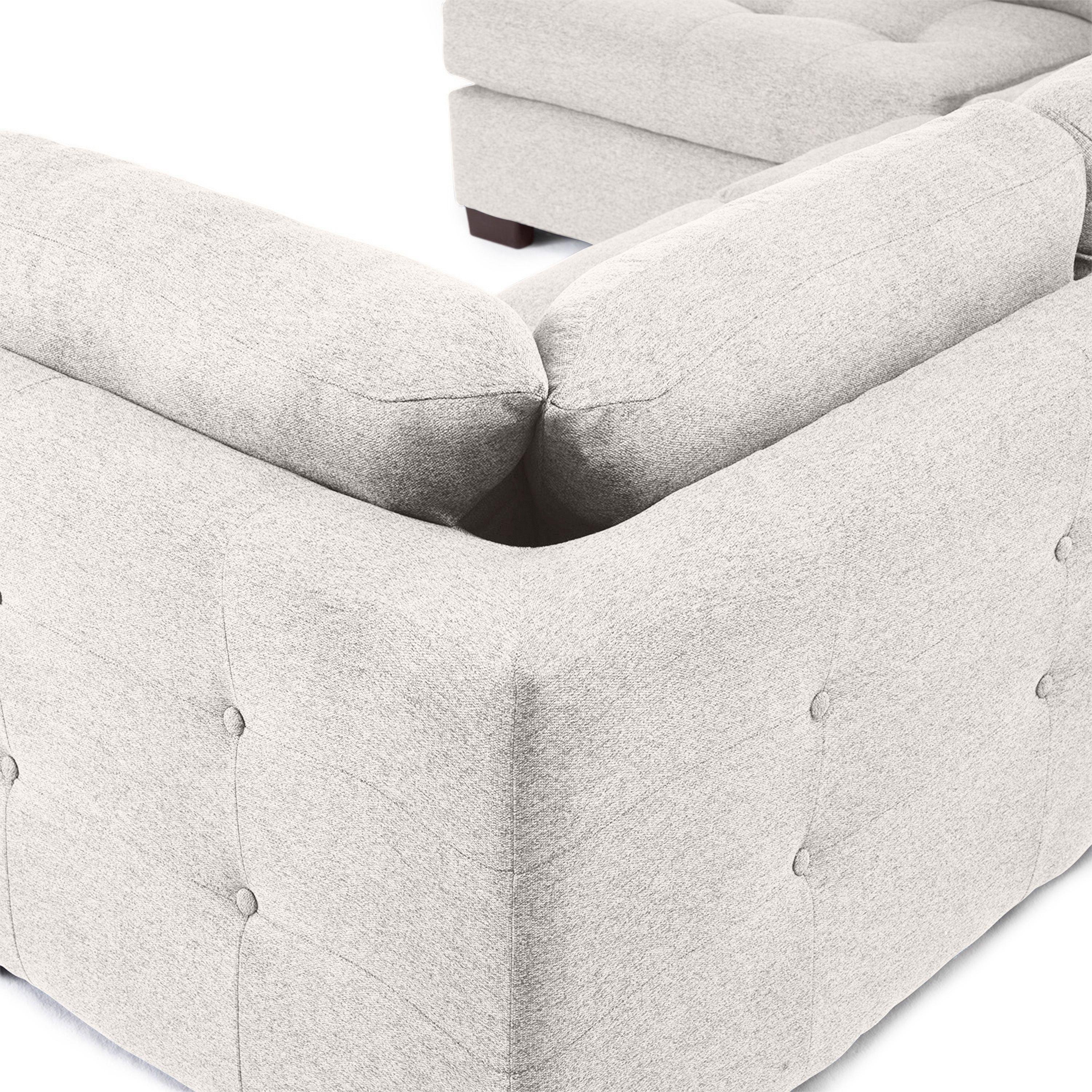 Sofa Seccional Londres 6 Cuerpos Lino Beige Izquierdo Resortes-6