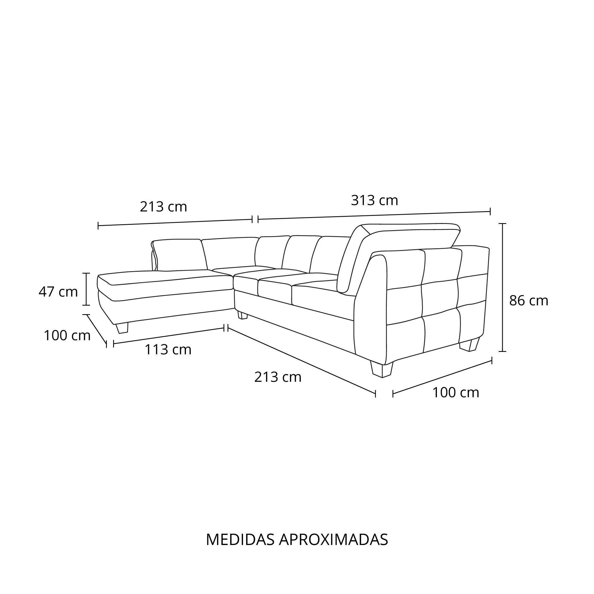Sofa Seccional Londres 6 Cuerpos Lino Beige Izquierdo Resortes-7