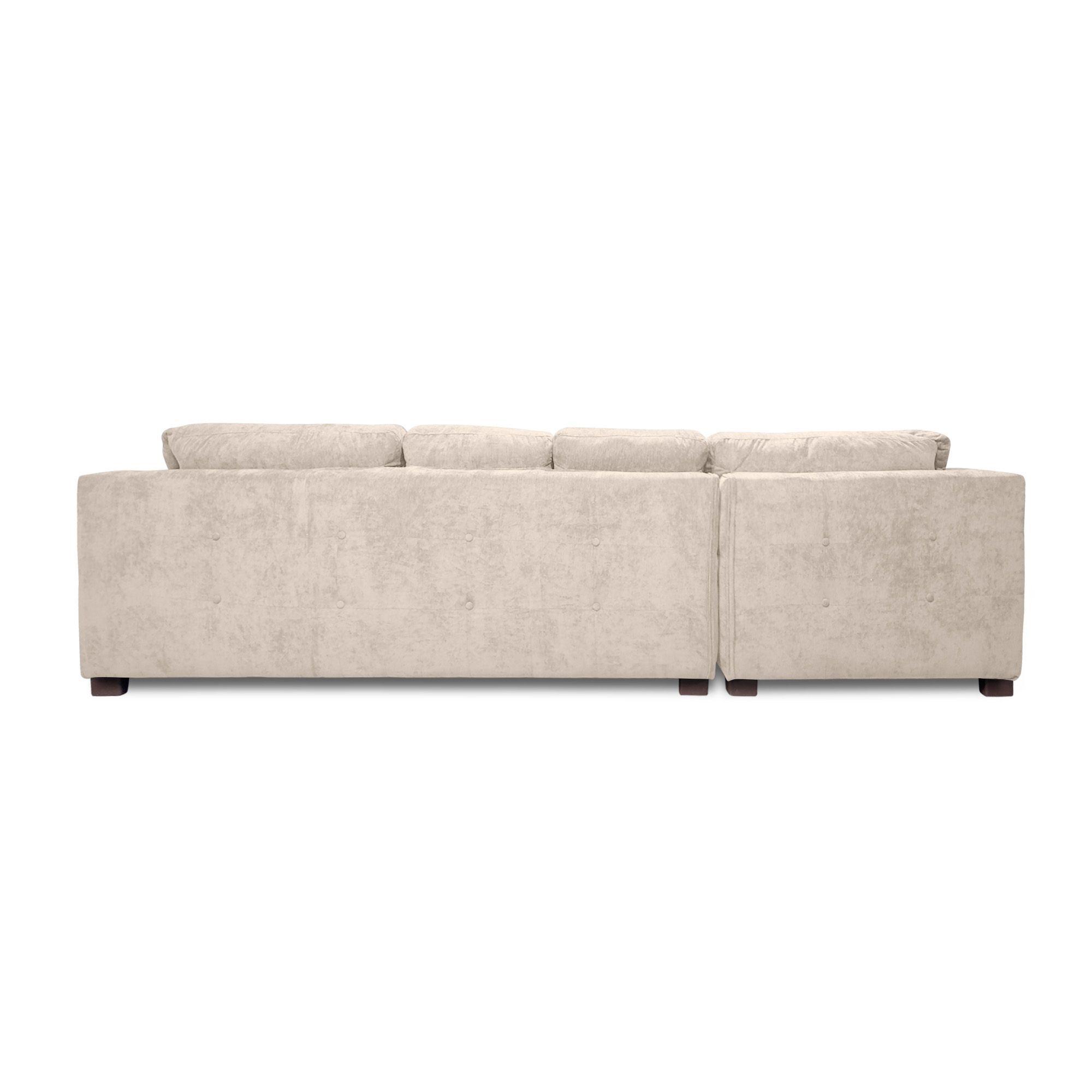Sofa Seccional Londres 6 Cuerpos Chenille Beige Izquierdo Resortes-4