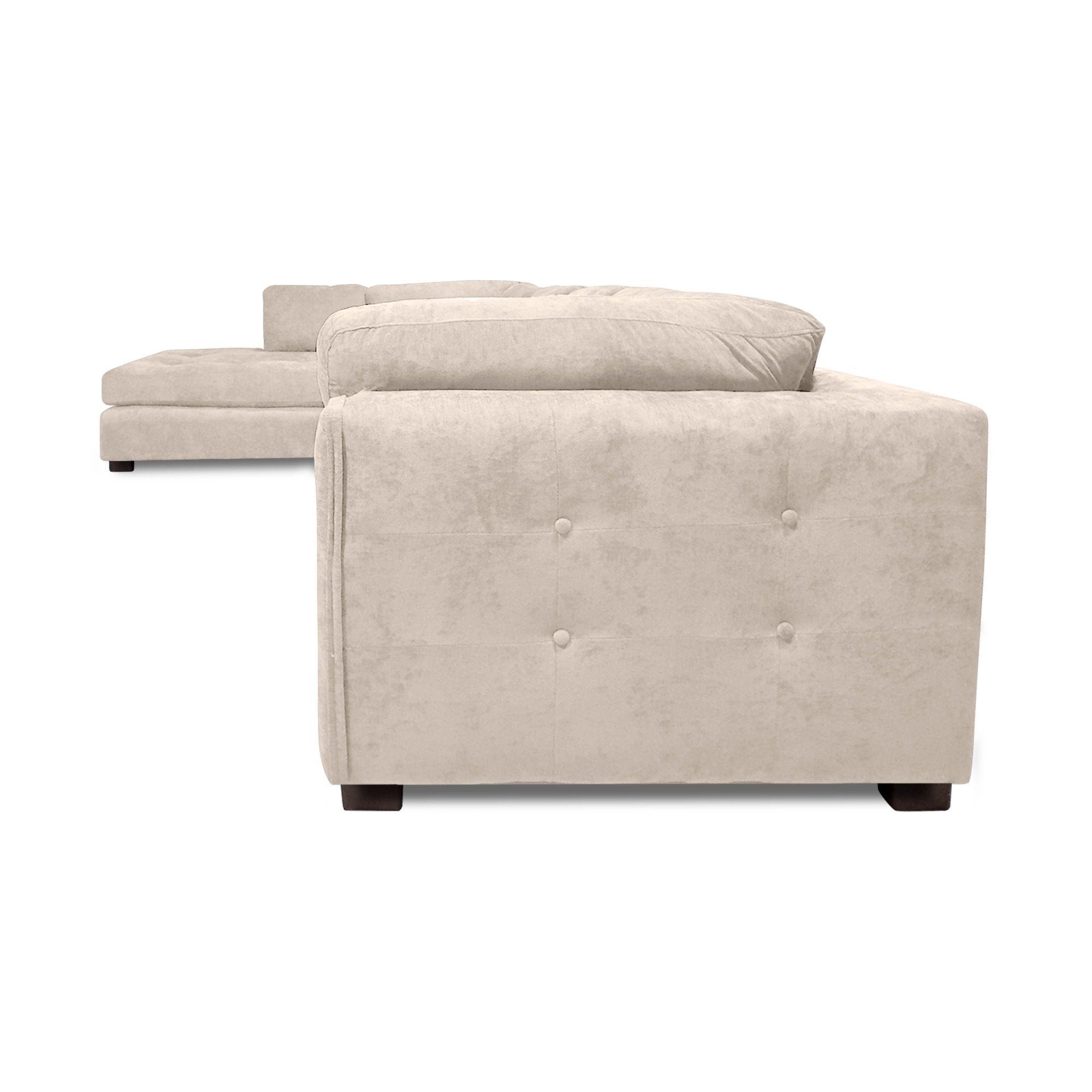 Sofa Seccional Londres 6 Cuerpos Chenille Beige Izquierdo Resortes-6