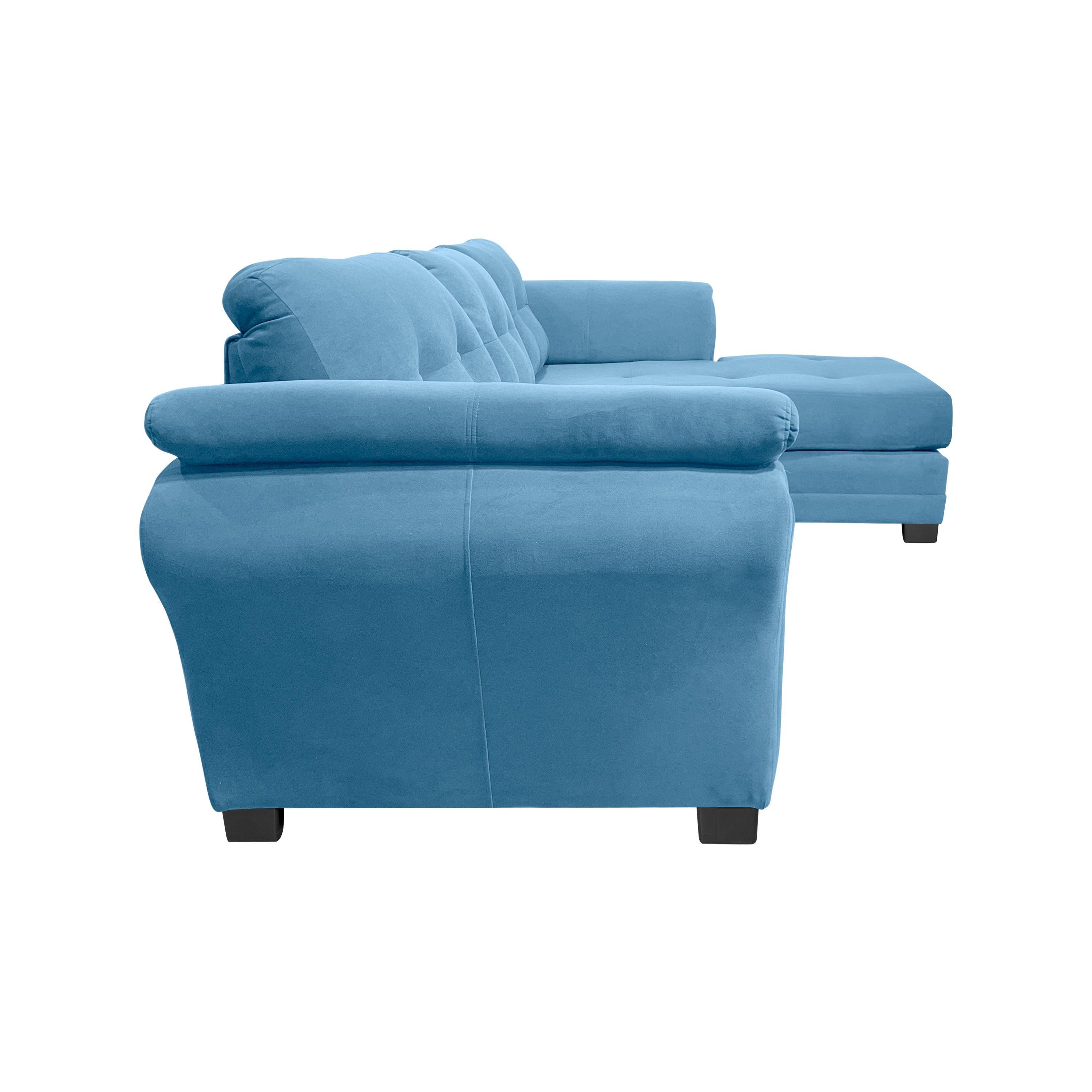 Sofa Seccional Samy 4 Cuerpos Azul Petroleo Derecho Resorte-4